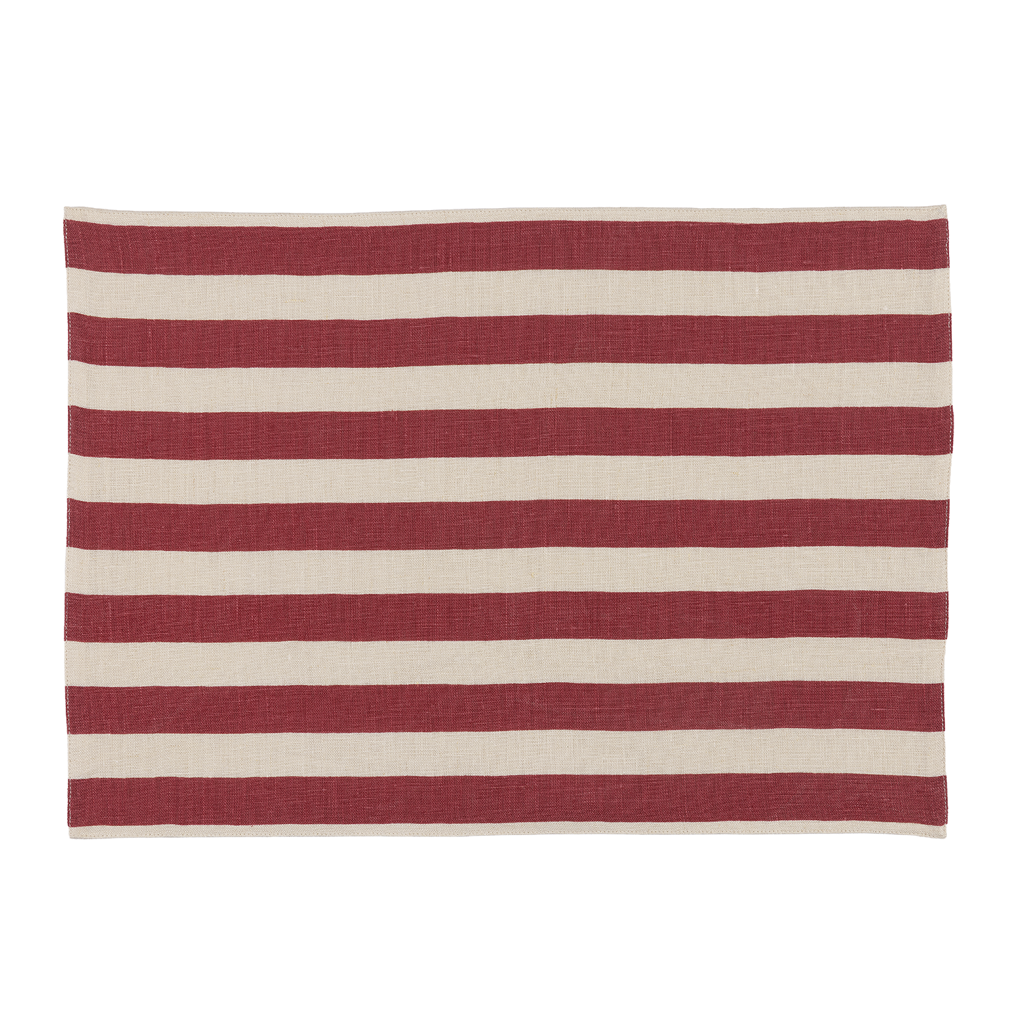 Tangier Red Stripe Linen Placemat - Set of Two