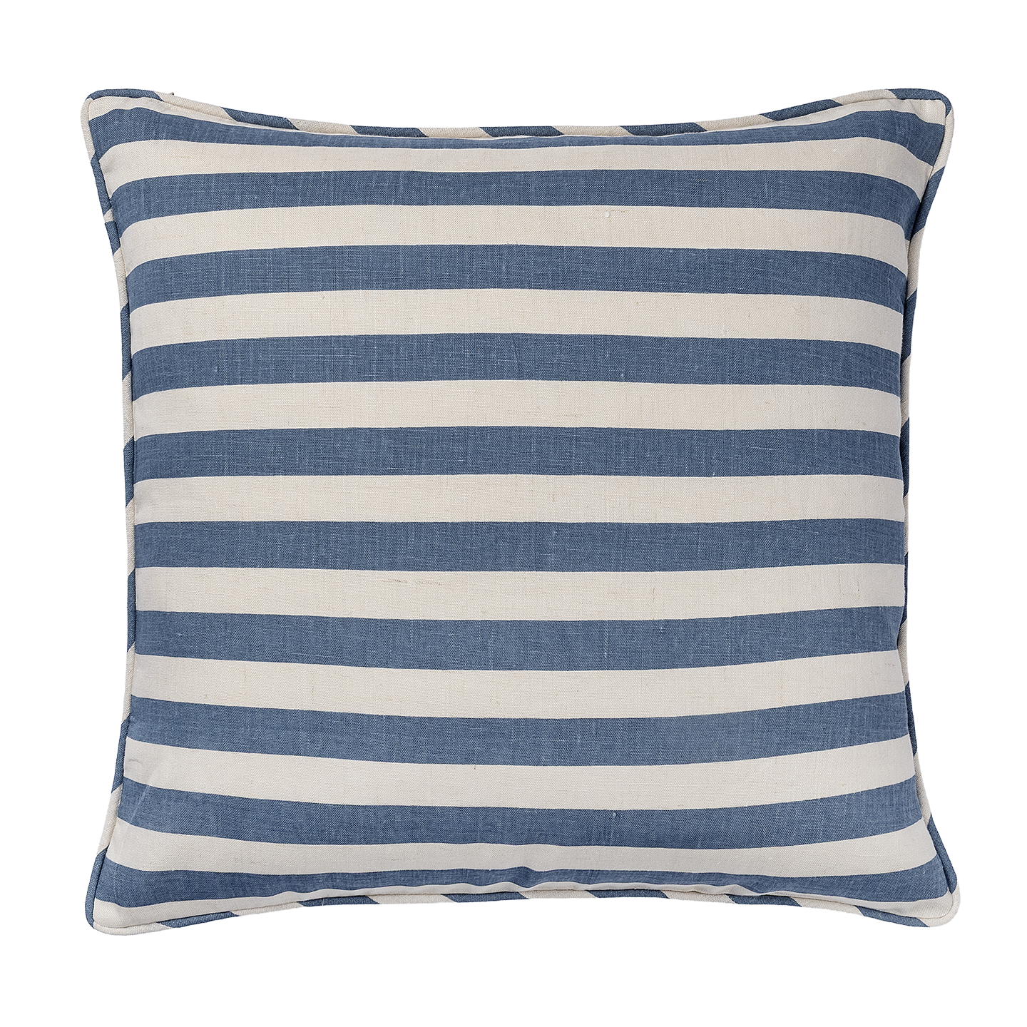 Tangier Denim Stripe Linen Piped Cushion