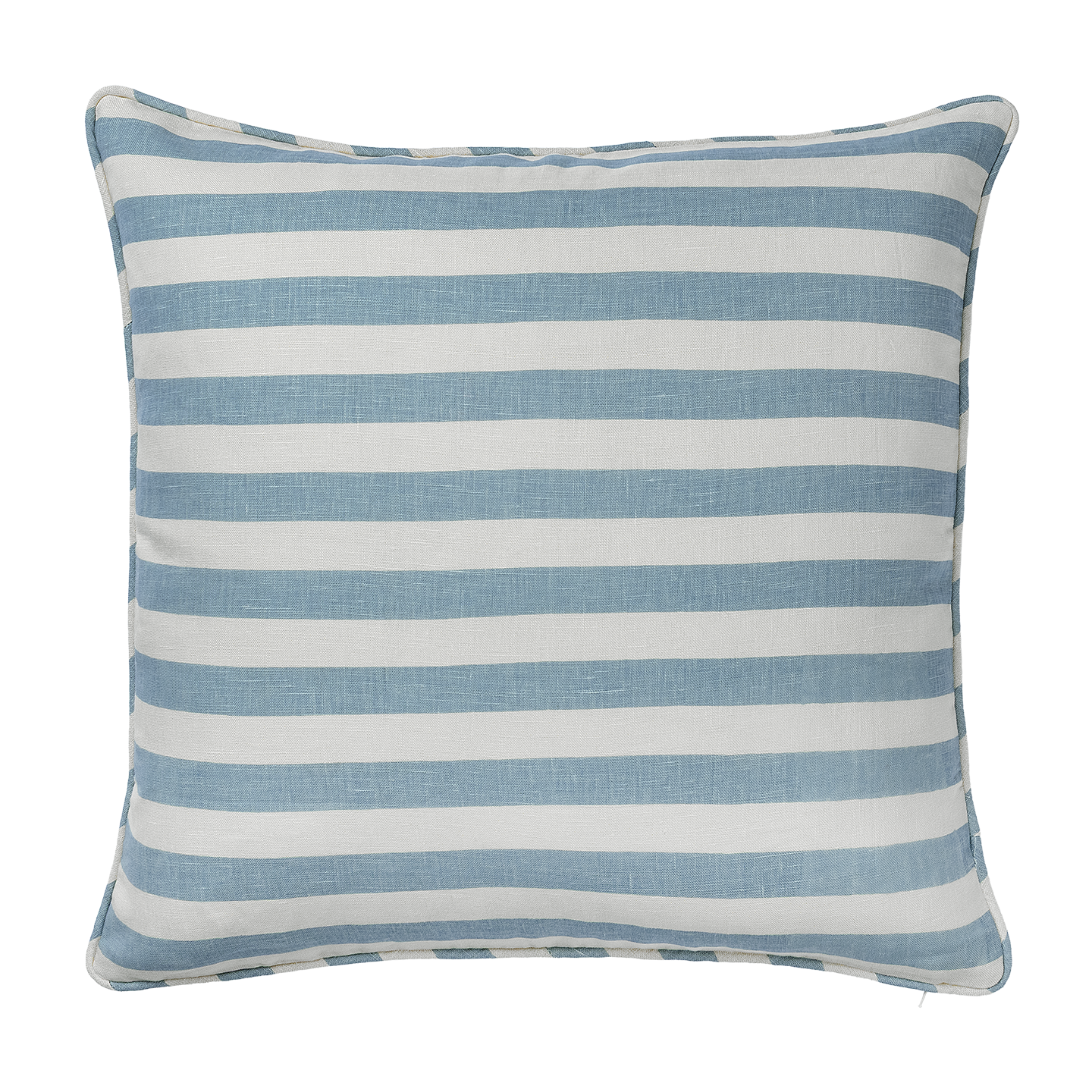 Tangier French Blue Stripe Linen Piped Cushion