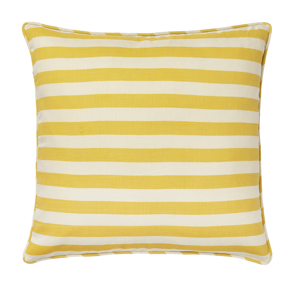 Tangier Mustard Stripe Linen Piped Cushion