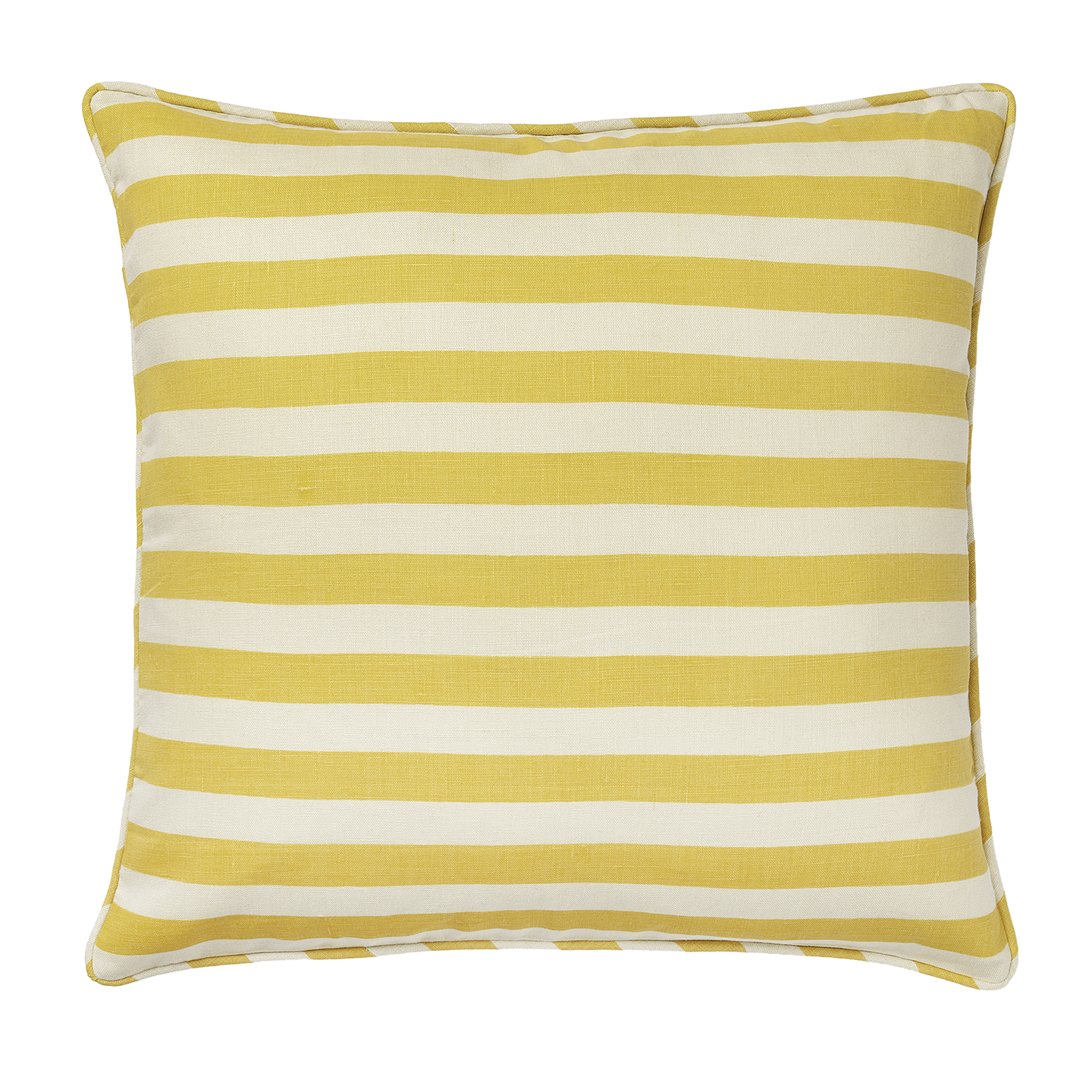 Tangier Mustard Stripe Linen Piped Cushion