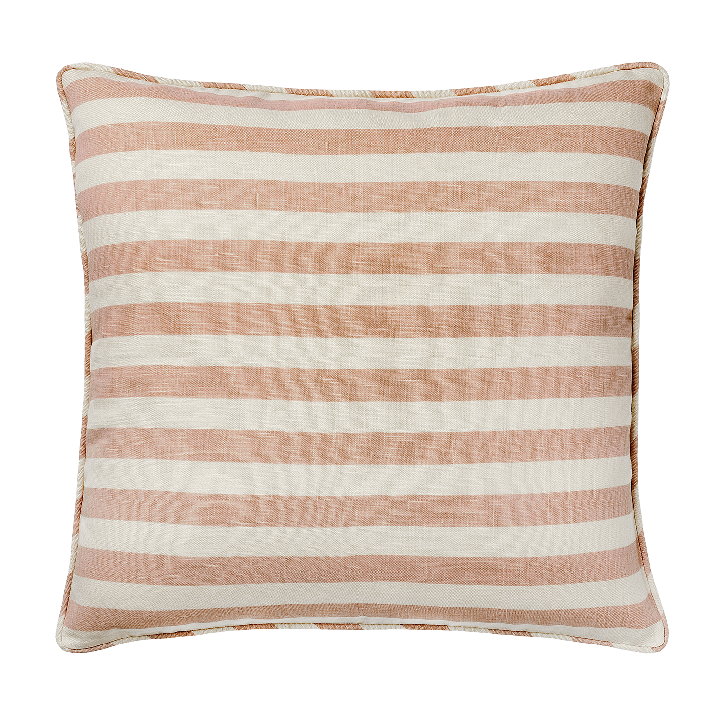 Tangier Rhubarb Stripe Linen Piped Cushion