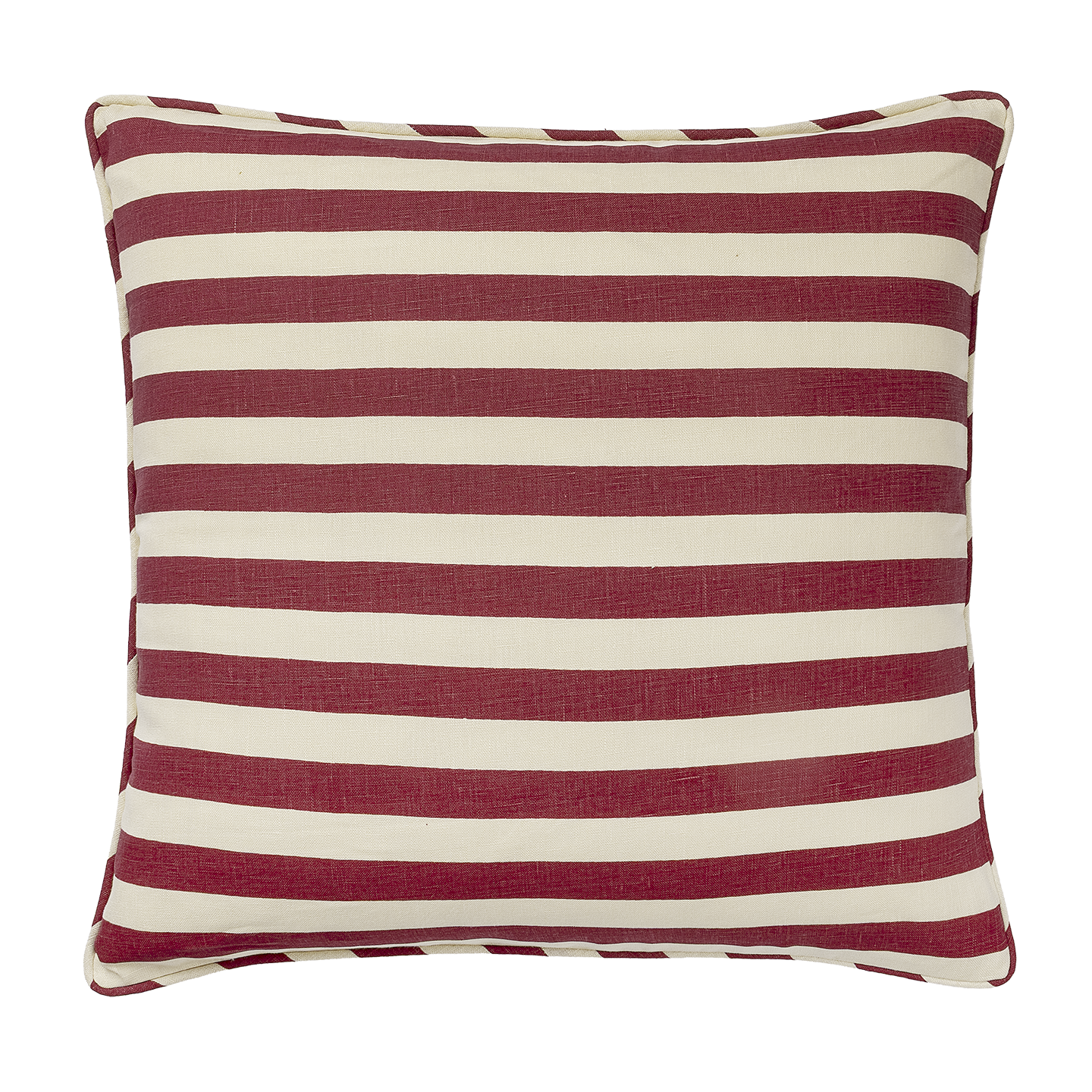 Tangier Red Stripe Linen Piped Cushion