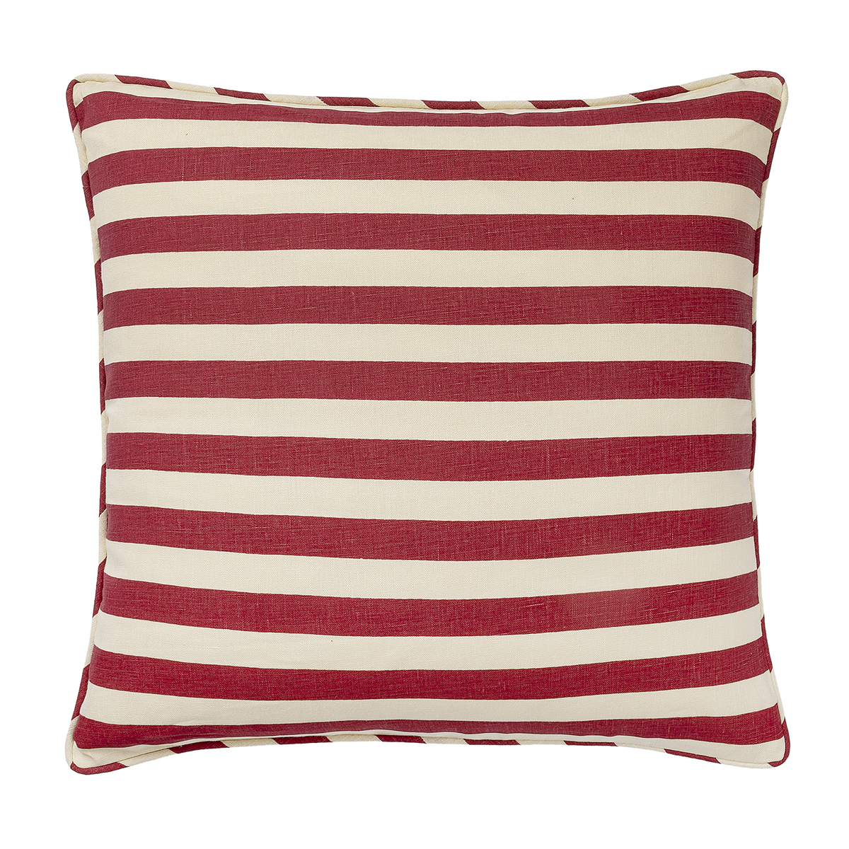 Tangier Red Stripe Linen Piped Cushion