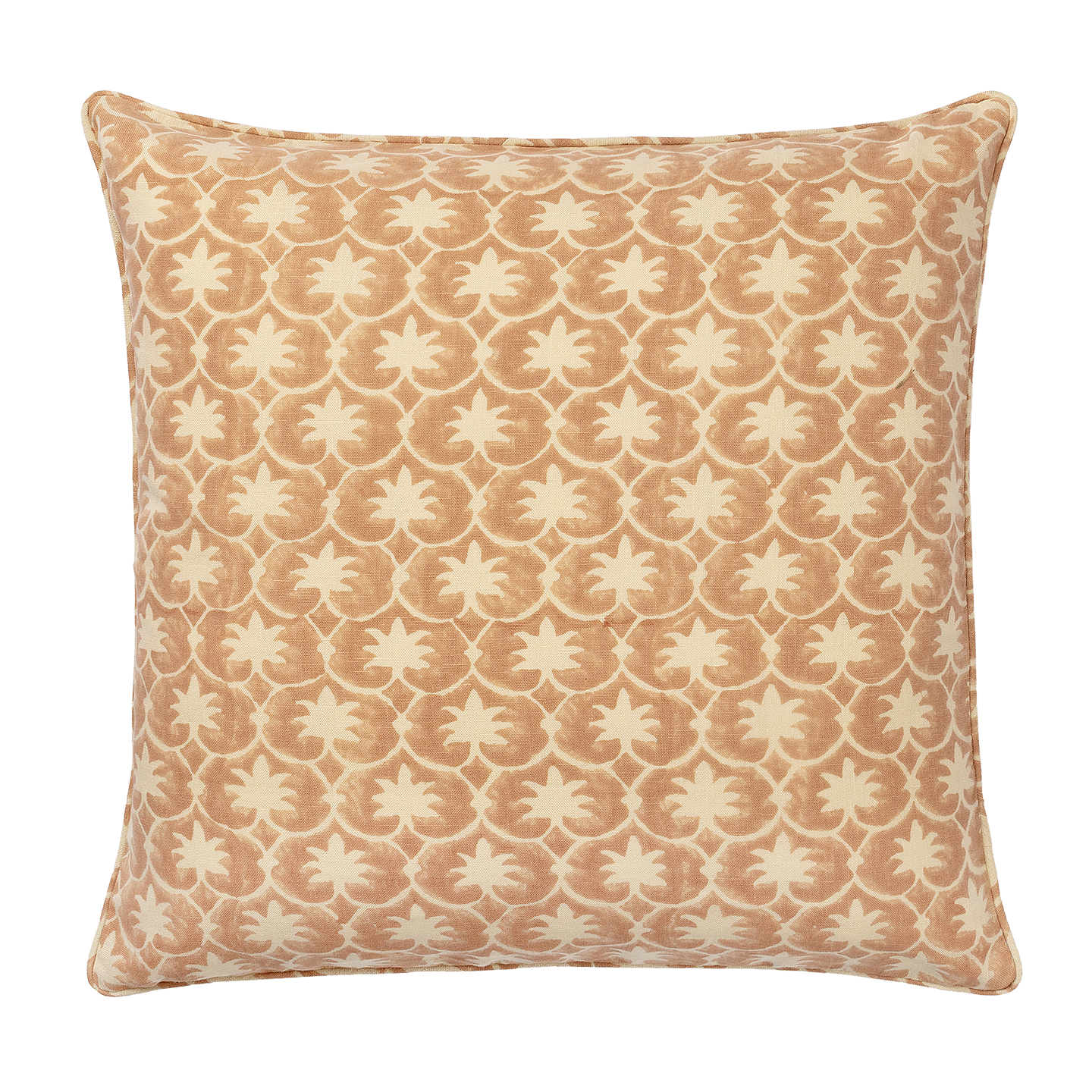 Rhubarb Inverse Palm Grove Piped Cushion