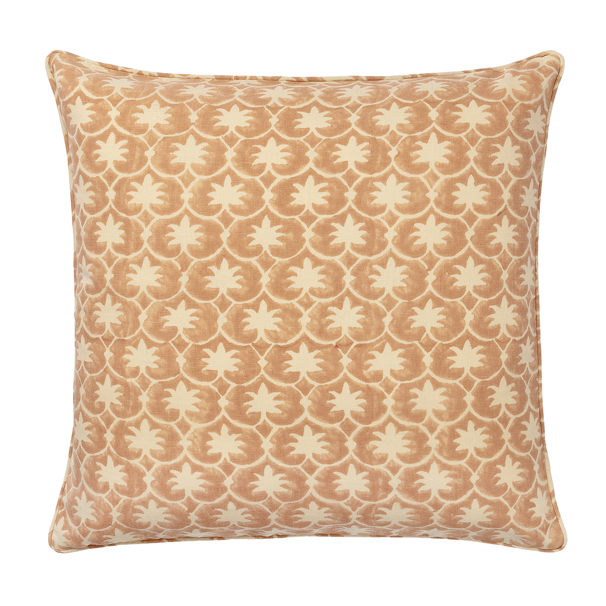 Rhubarb Inverse Palm Grove Piped Cushion