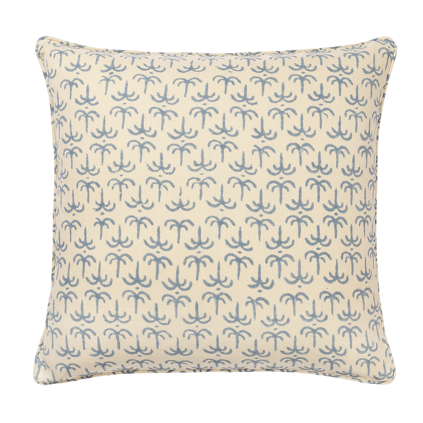 Blue Callaloo Piped Cushion