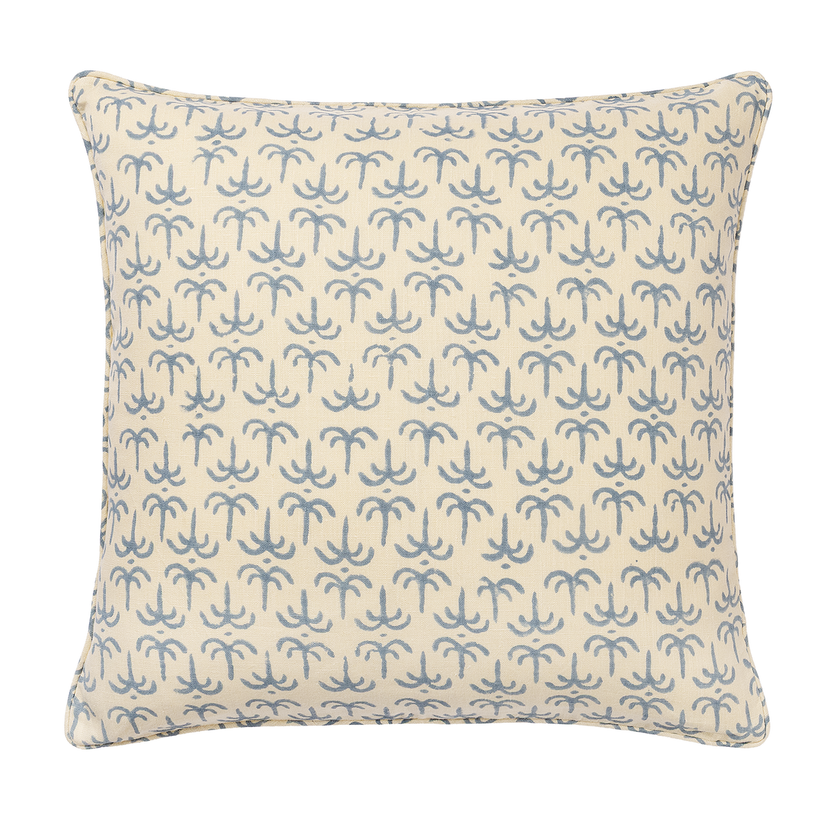 Blue Callaloo Piped Cushion