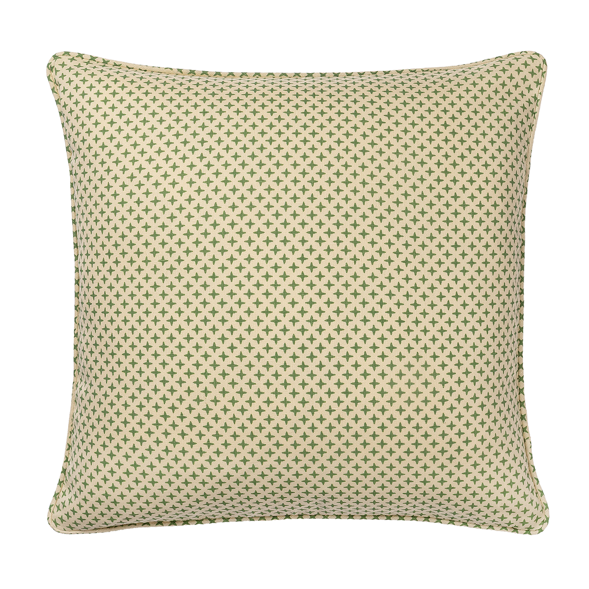 Fez Green Cross Piped Cushion