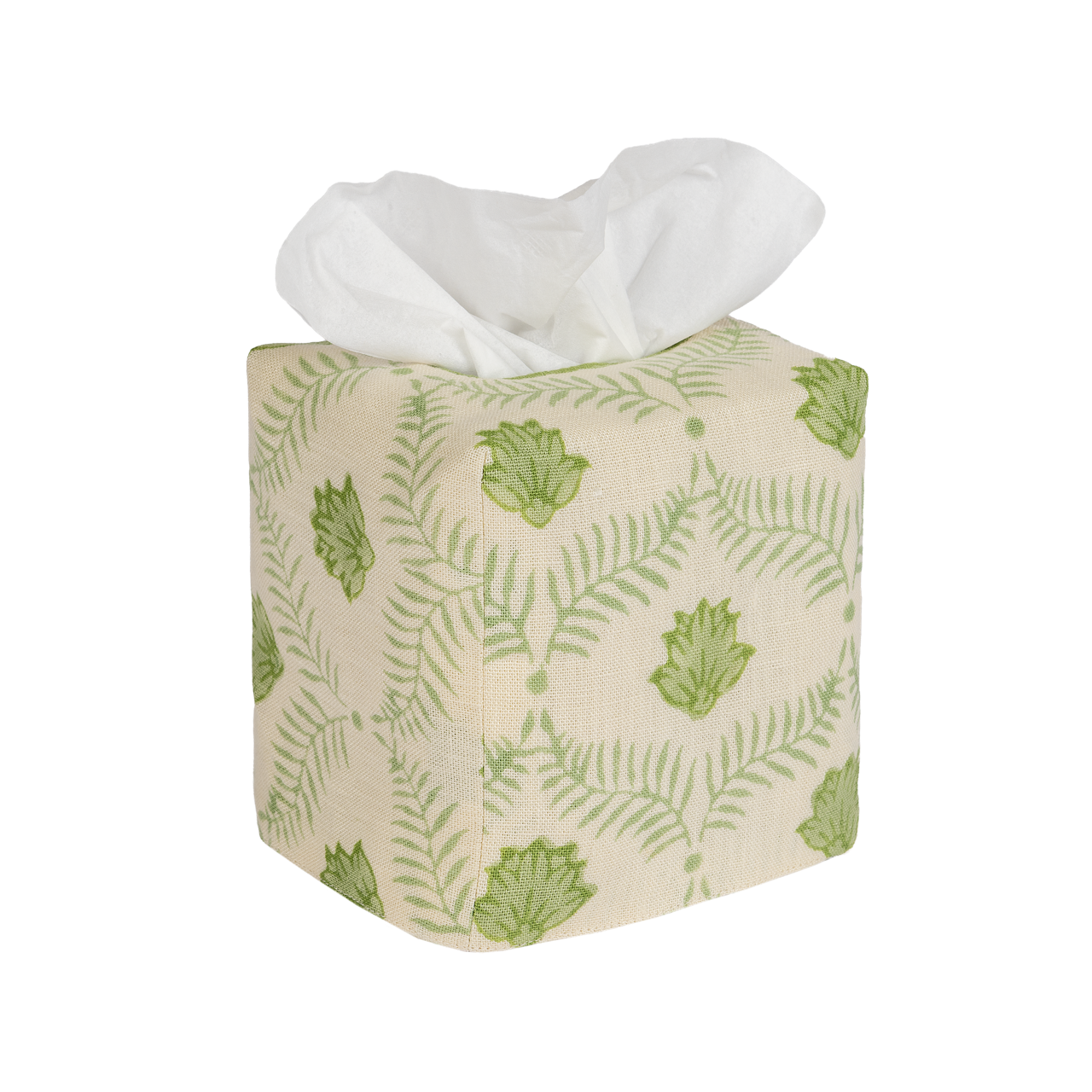 Square Lotus Linen Tissue Box Cover
