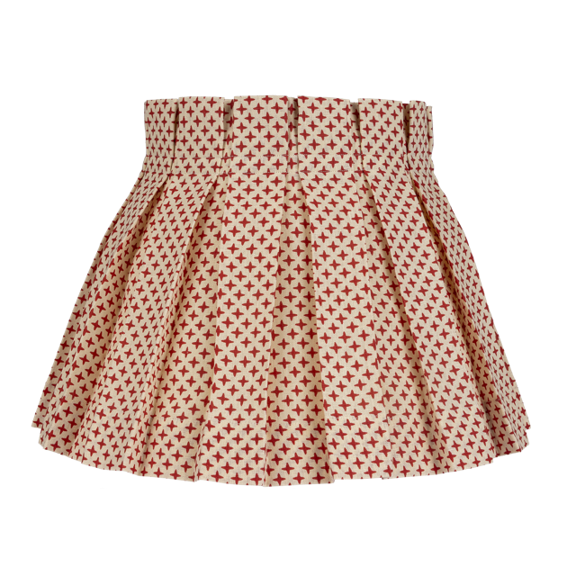 Fez Red Cross Linen Structured Box Pleat Lampshade
