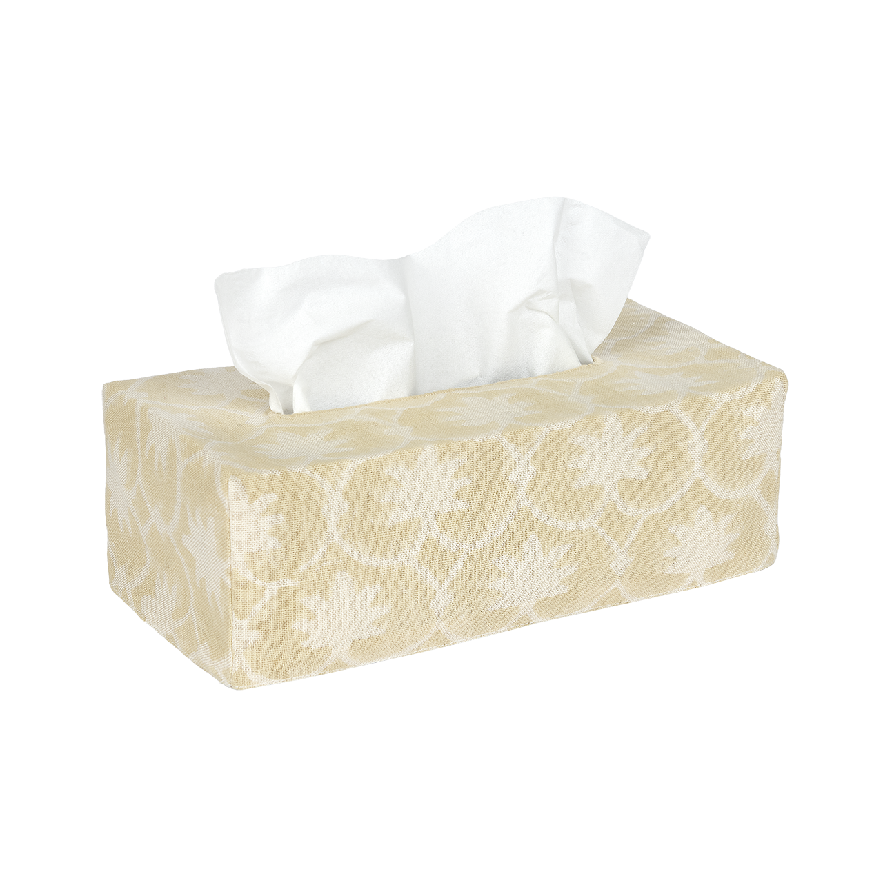 The OG Palm Grove Linen Tissue Box Cover - Oat Inverse