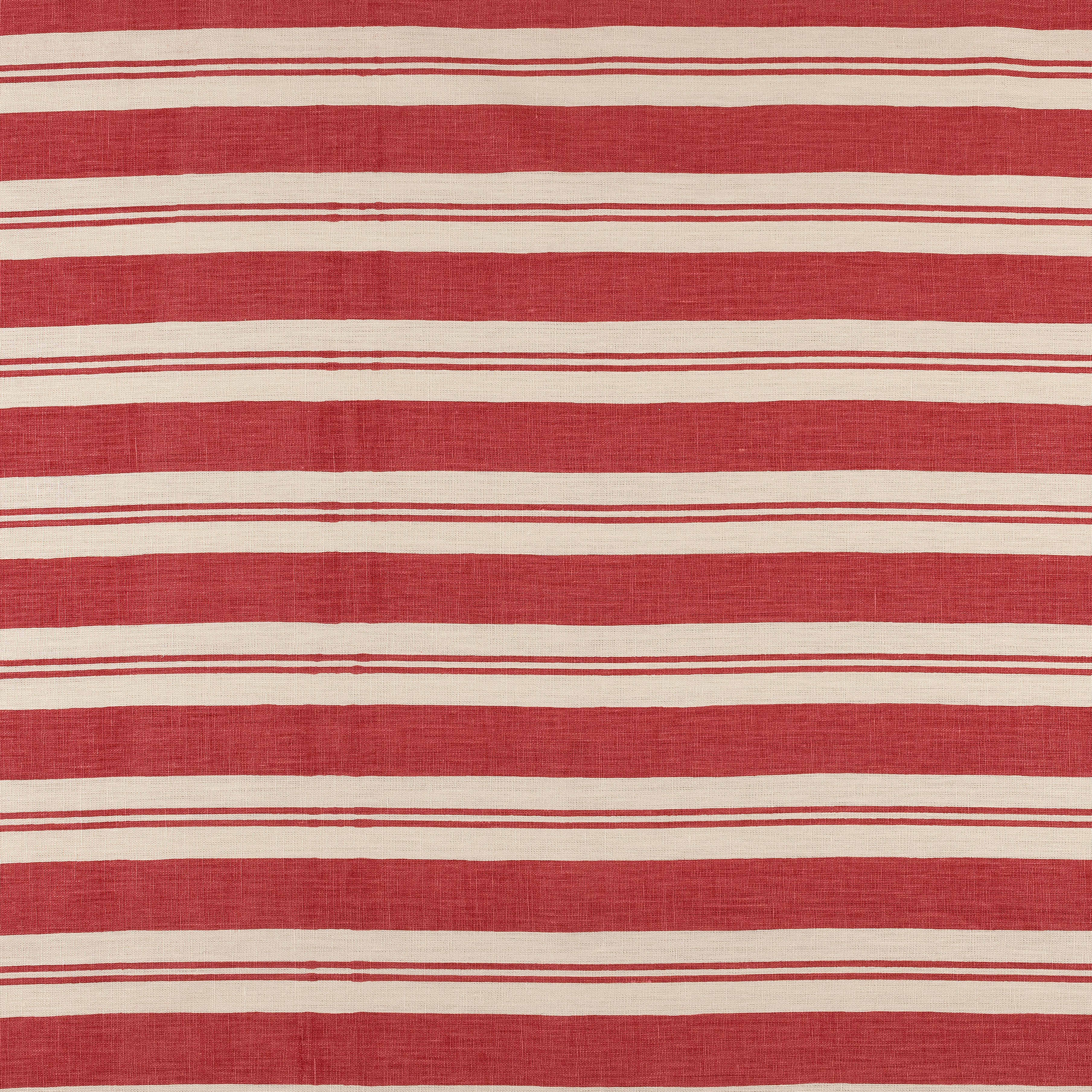 Raj Red Stripe Linen Fabric