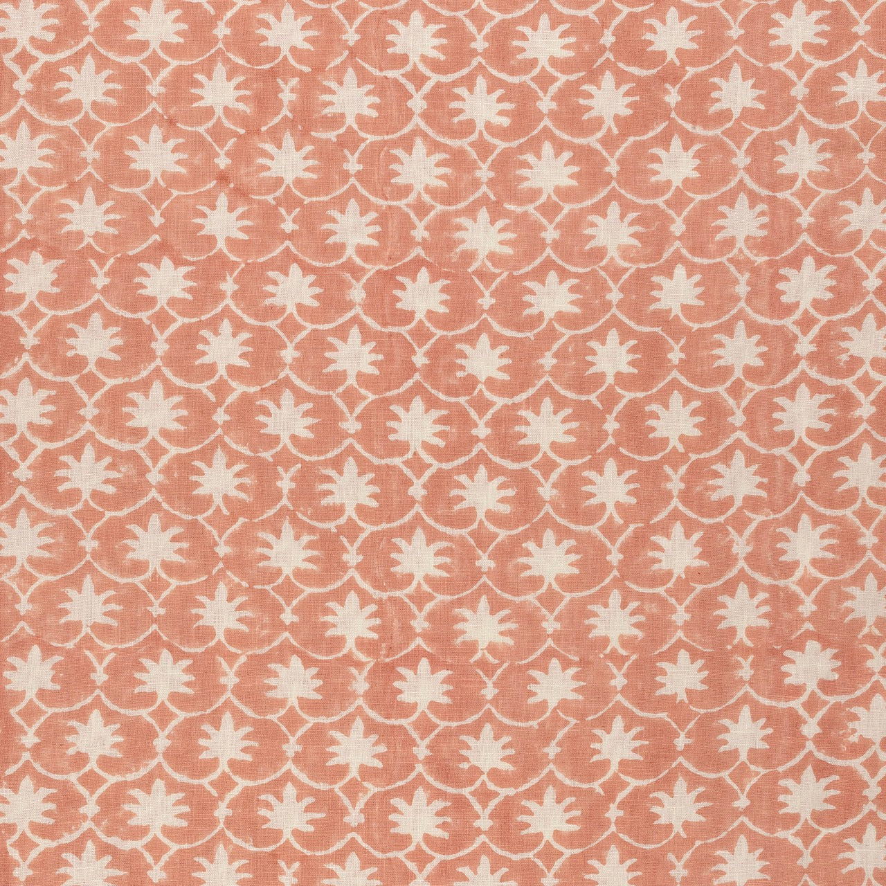 Rhubarb Inverse Palm Grove Ruffled Bed Valance