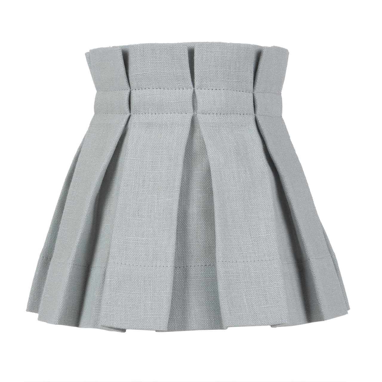 6 inch Pale Blue Linen Structured Box Pleat Lampshade