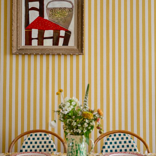 Tangier Mustard Stripe Wallpaper
