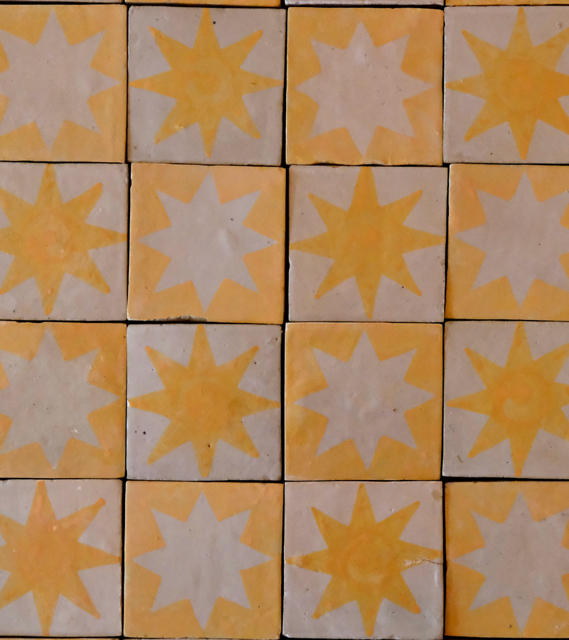 Cream on Yellow Star Tile