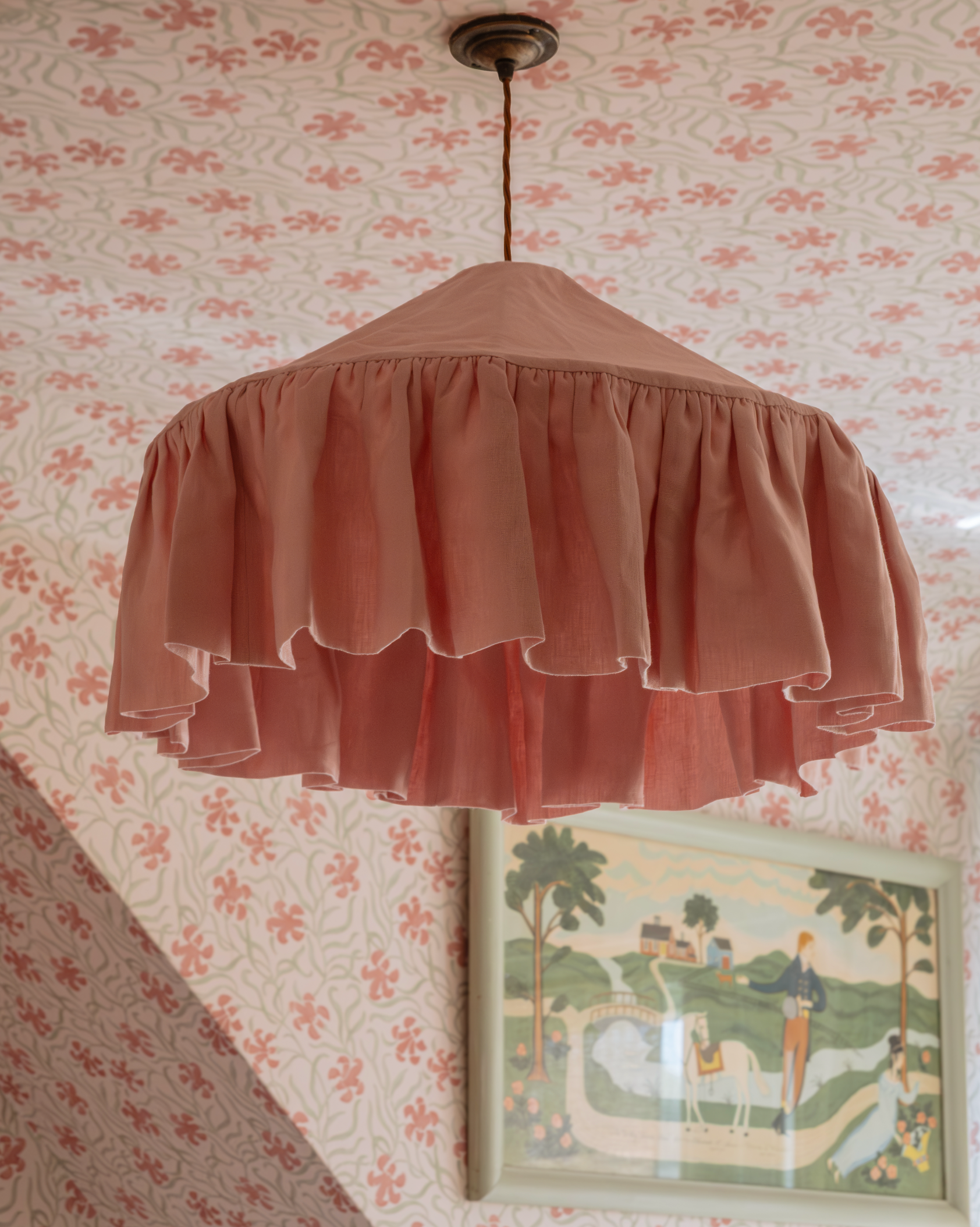 Pale Pink Linen Pantry Lampshade
