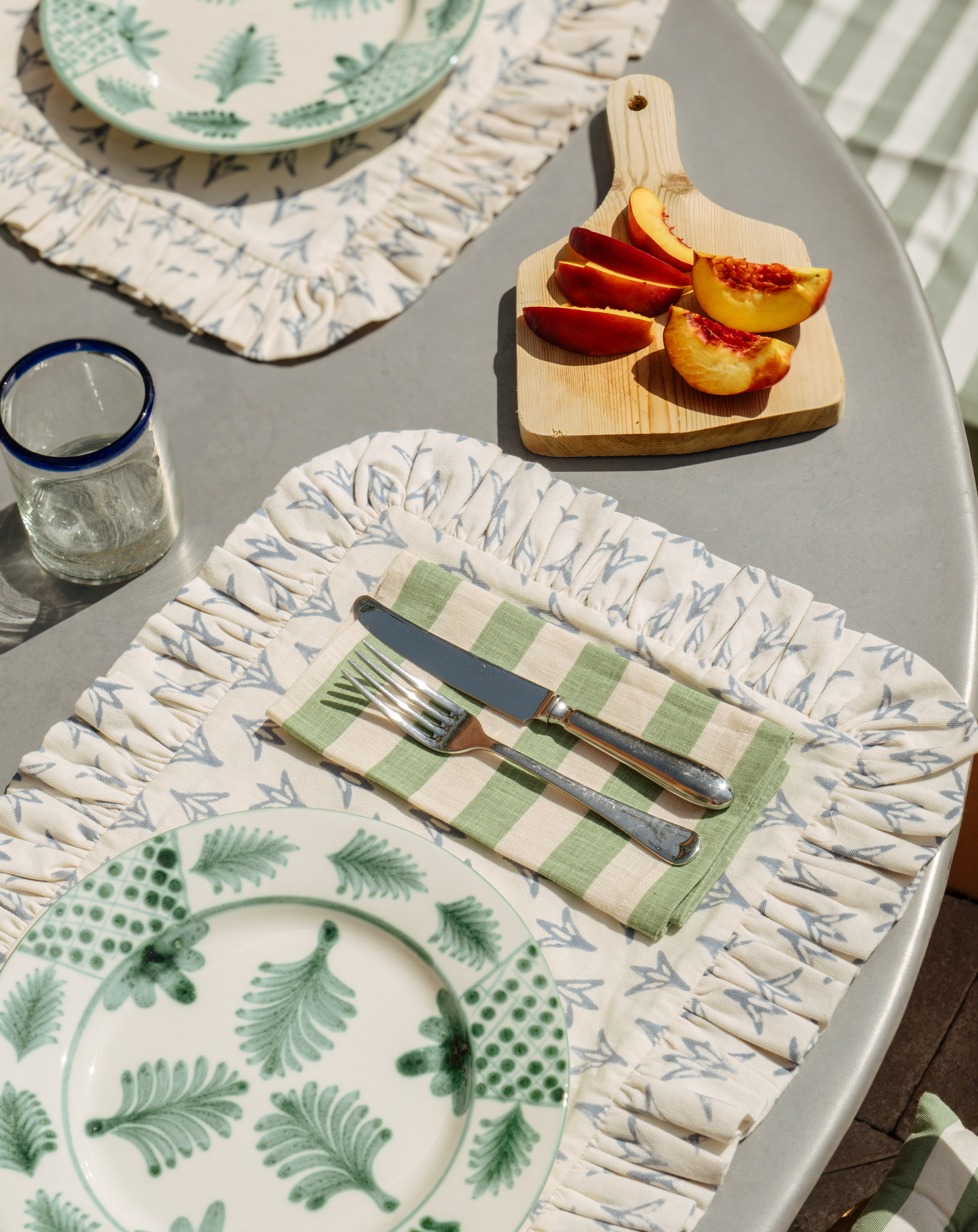 Tangier Olive Stripe Linen Napkins - Set of 4