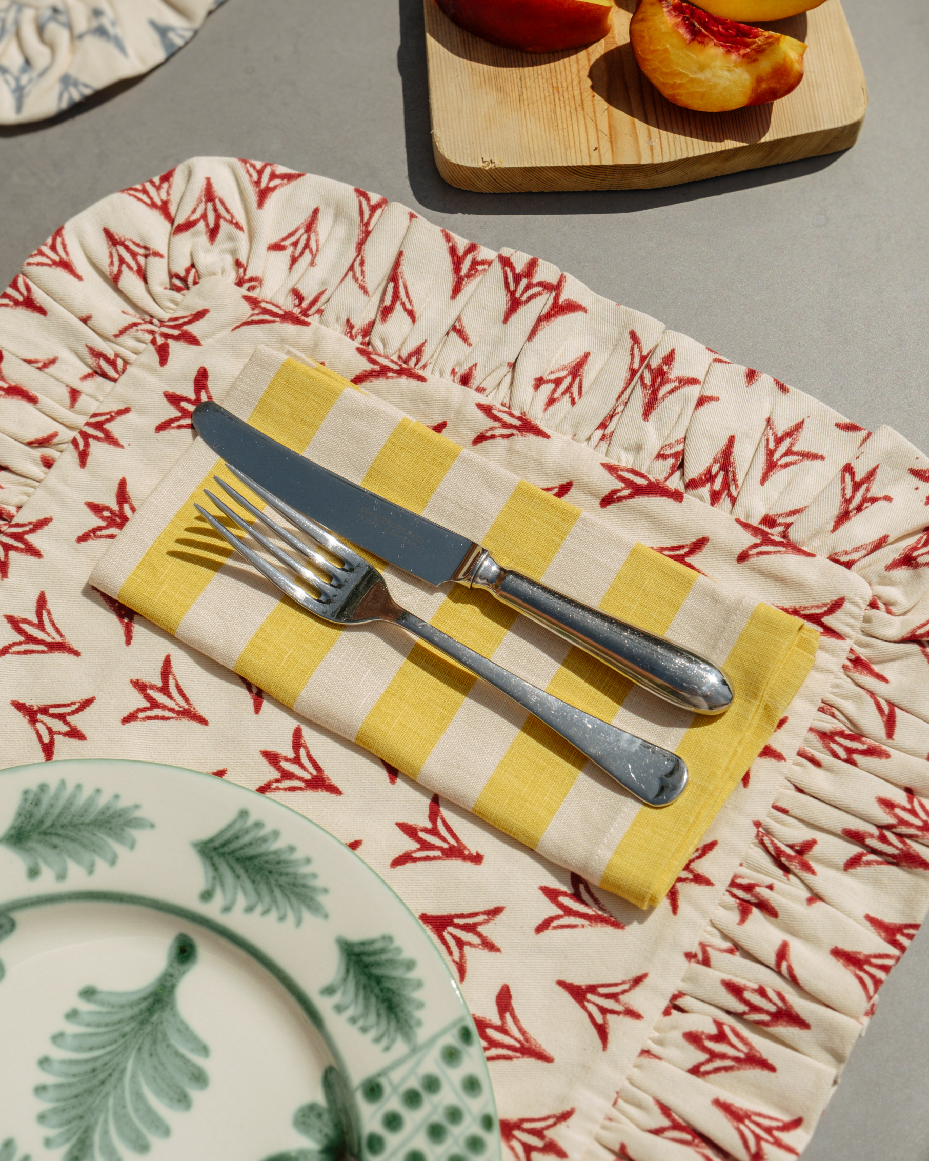 Tangier Mustard Stripe Linen Napkins - Set of 4
