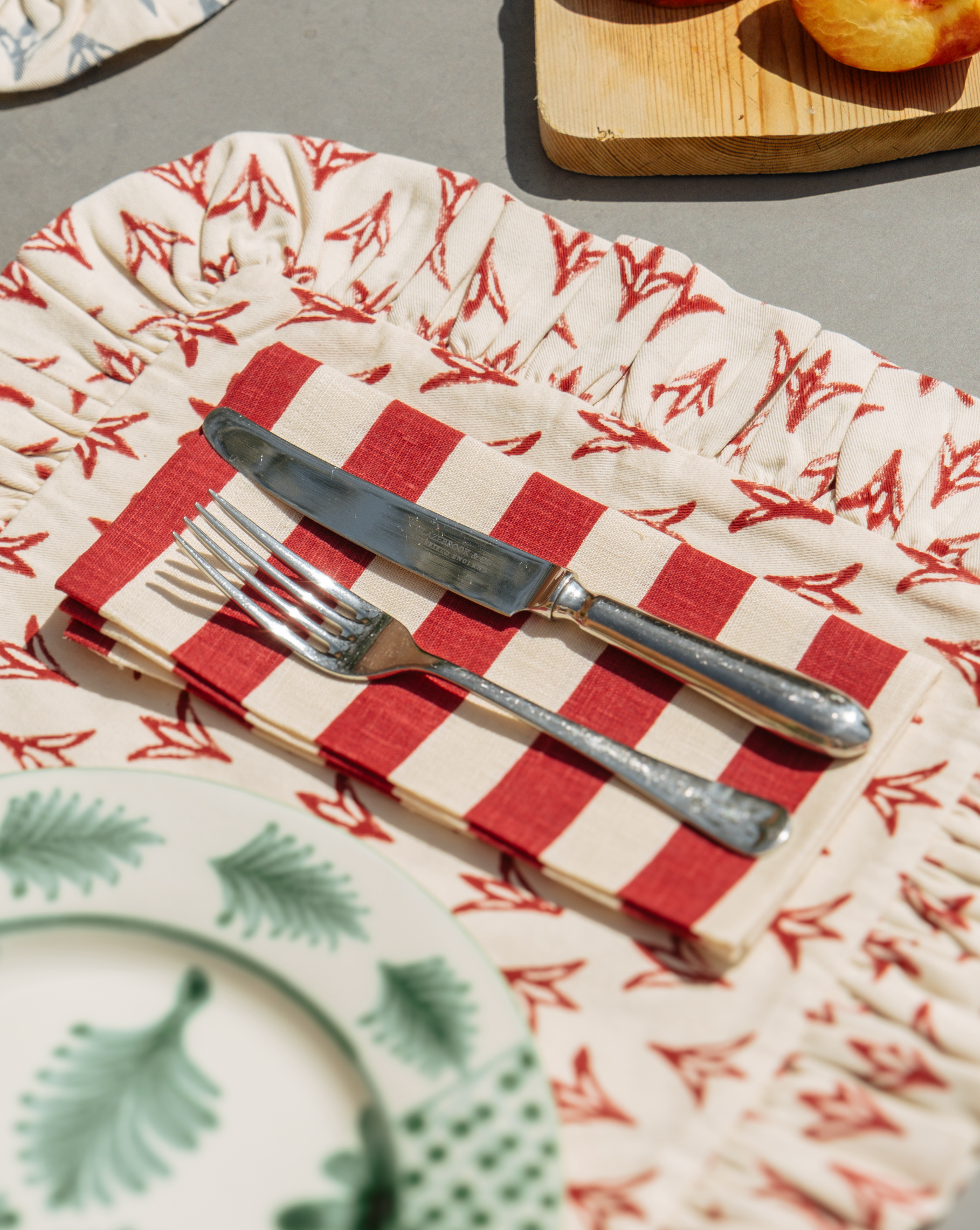 Tangier Red Stripe Linen Napkins - Set of 4