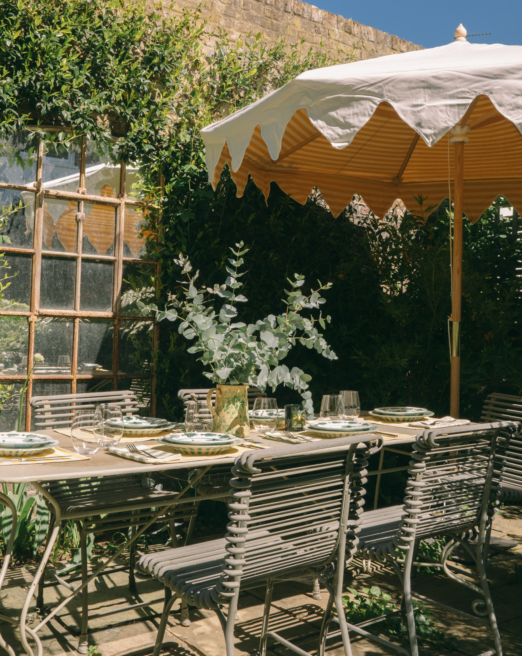 Tangier Mustard Stripe Parasol *PRE ORDER*
