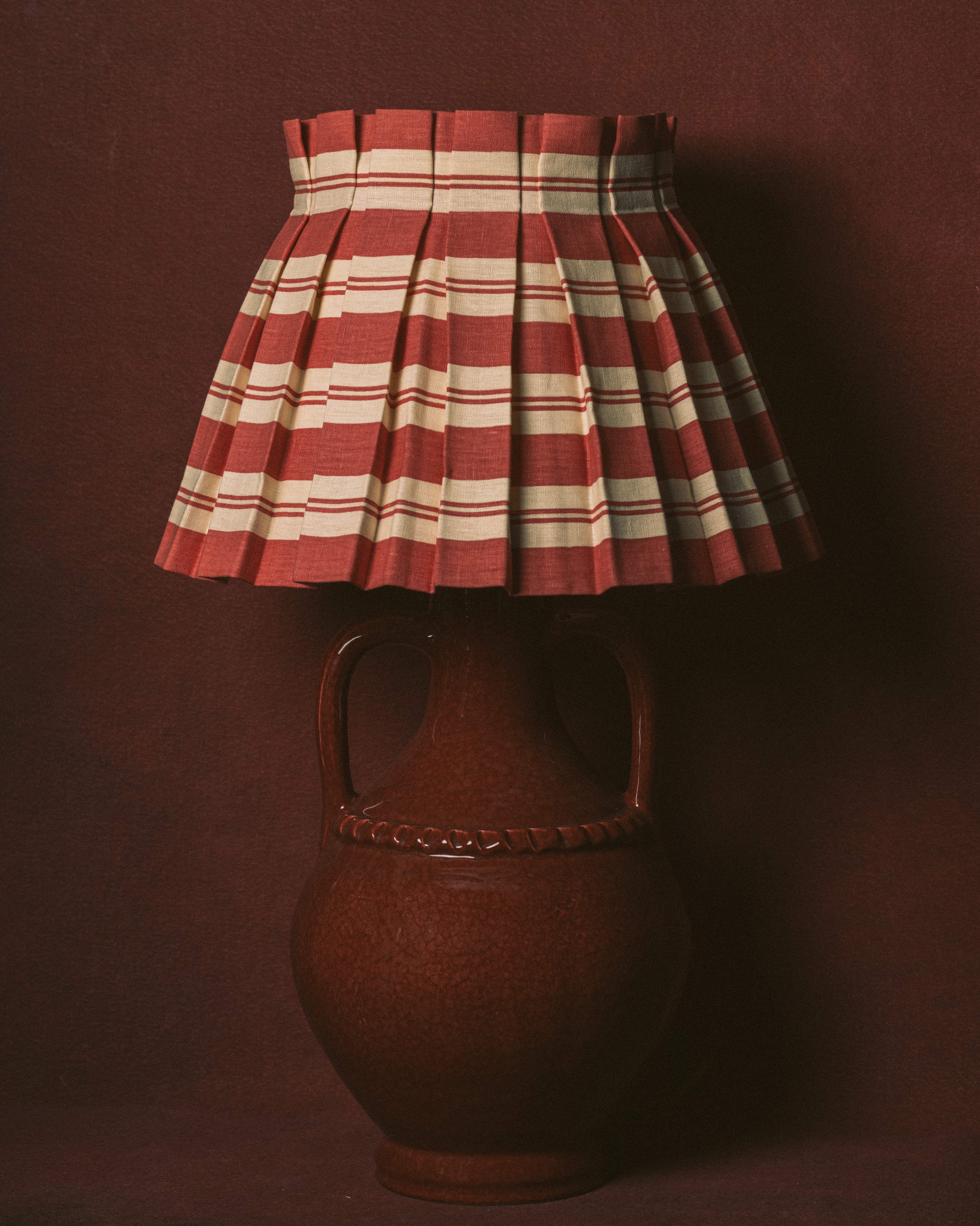 Raj Stripe Linen Box Pleat Lampshades