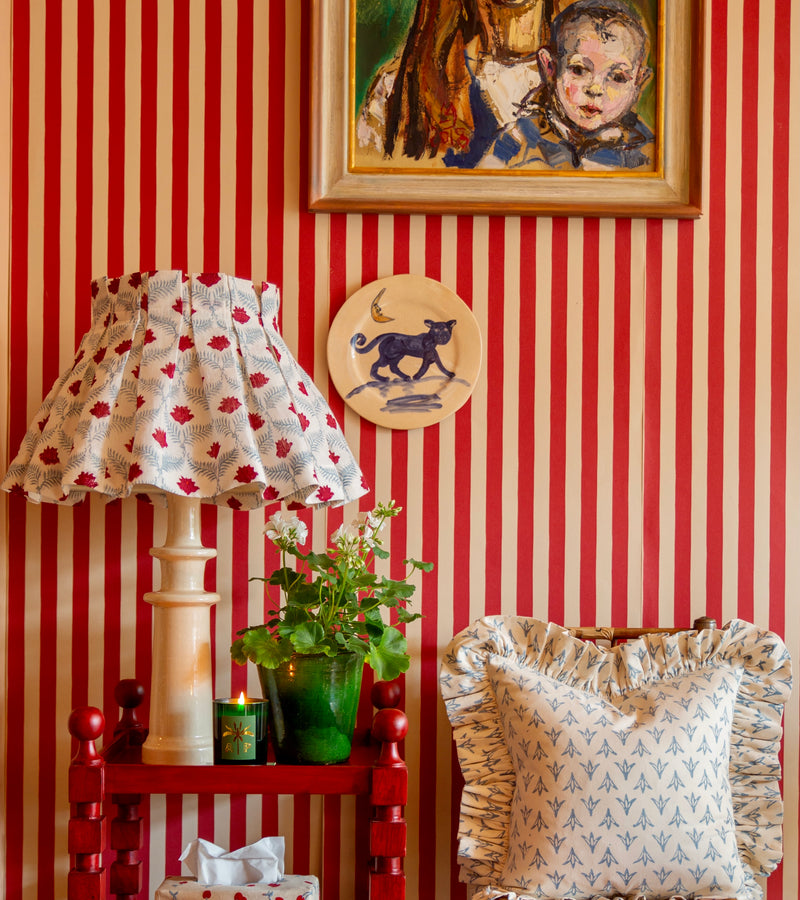 Tangier Red Stripe Wallpaper