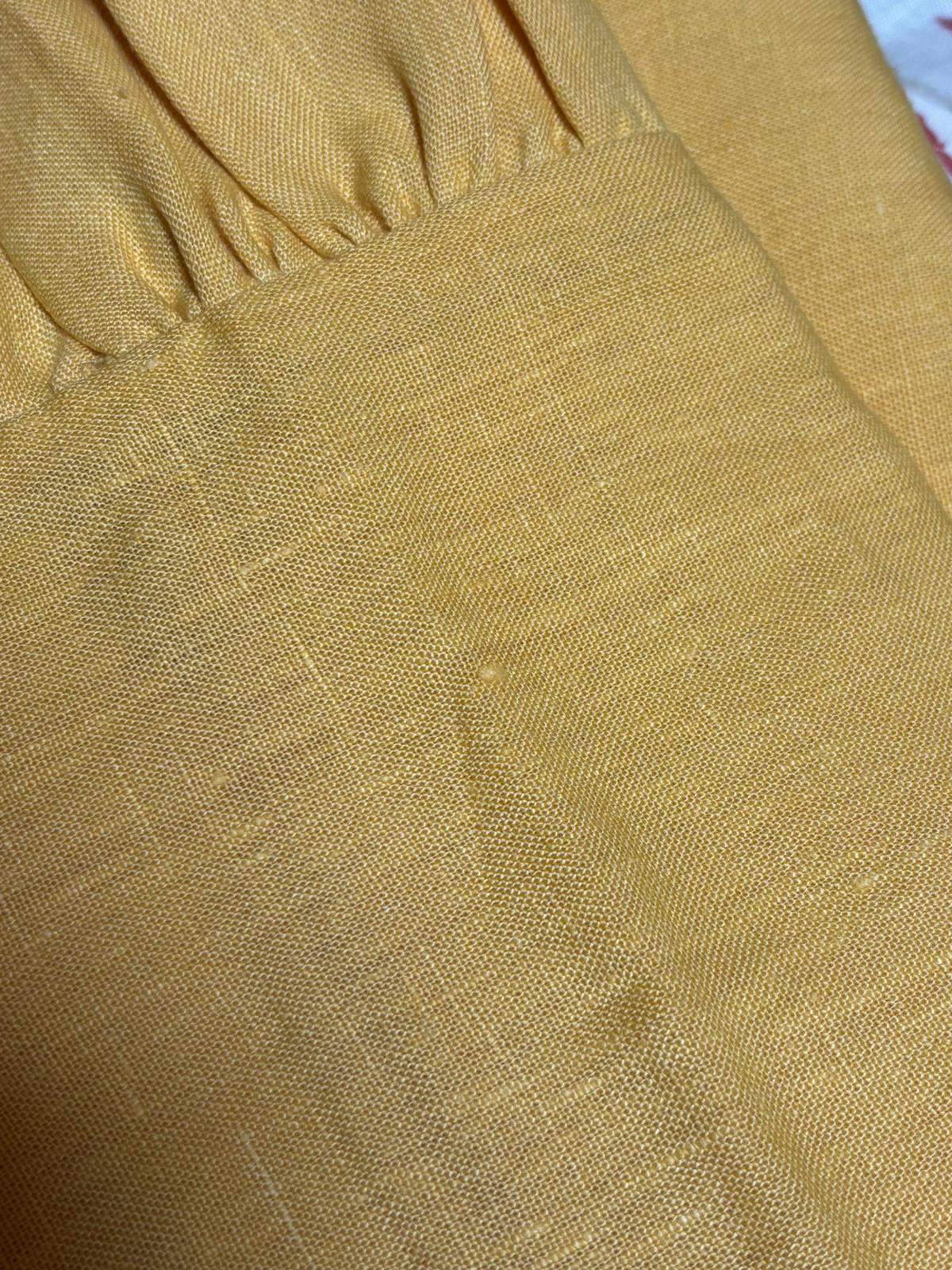 SAMPLE SALE - Turmeric Linen Frilly Cushion (cover only)