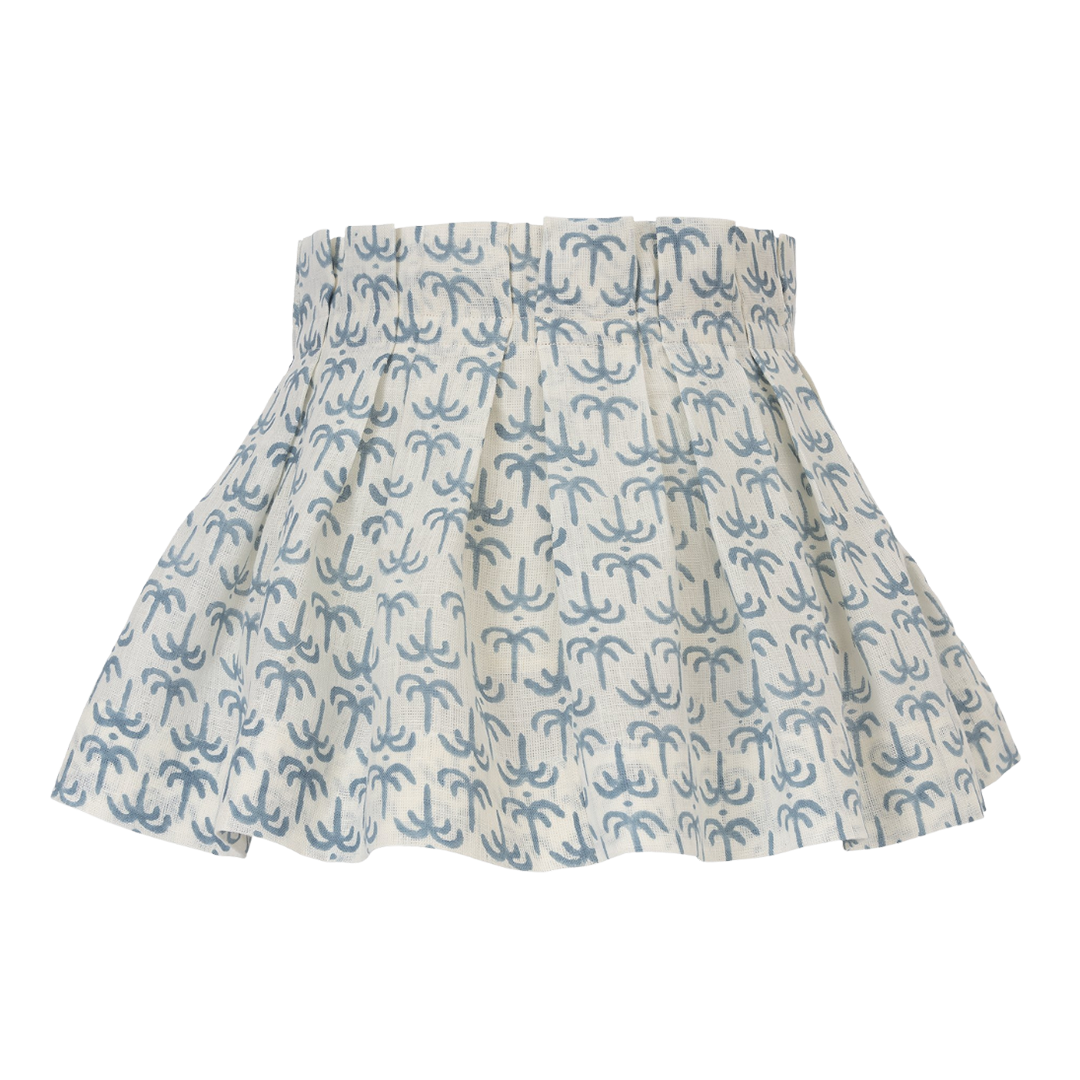 Blue Callaloo Linen Loose Box Pleat Lampshade