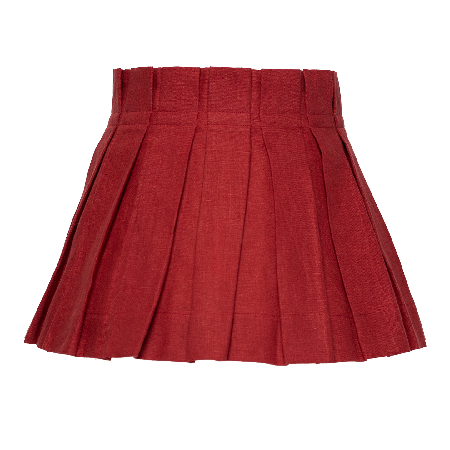 Carmine Red Linen Structured Box Pleat Lampshade