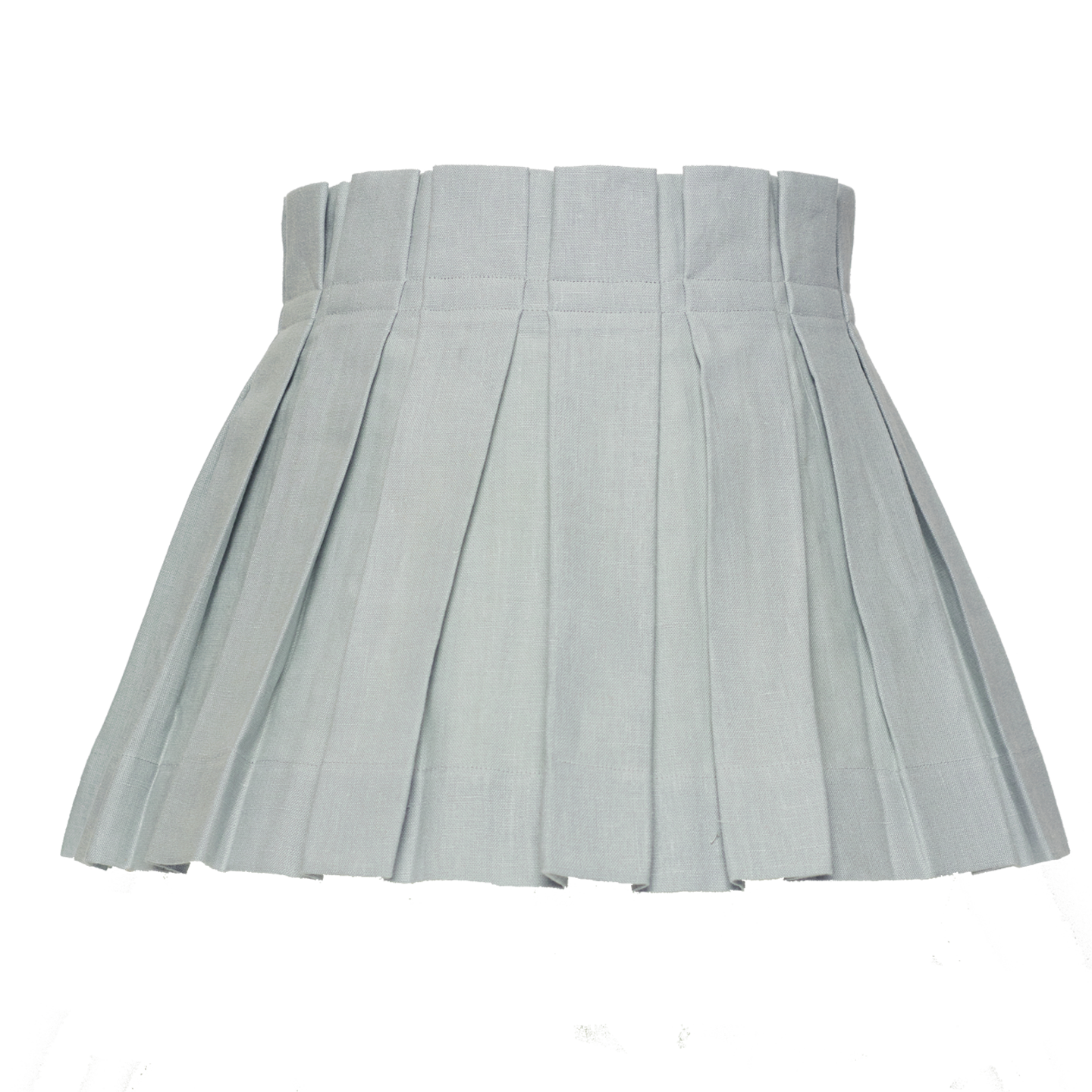 Pale Blue Linen Structured Box Pleat Lampshade