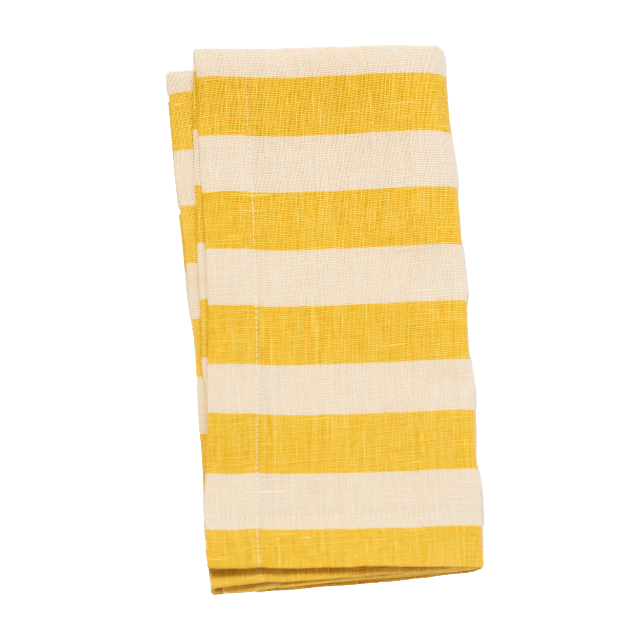 Tangier Mustard Stripe Linen Napkins - Set of 4