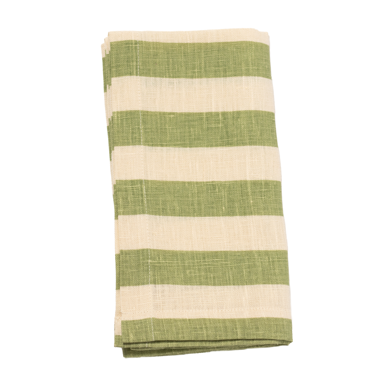 Tangier Olive Stripe Linen Napkins - Set of 4