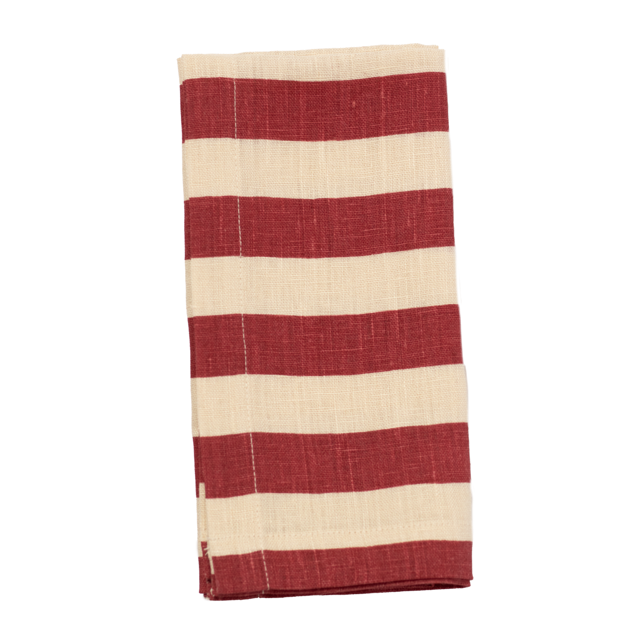 Tangier Red Stripe Linen Napkins - Set of 4