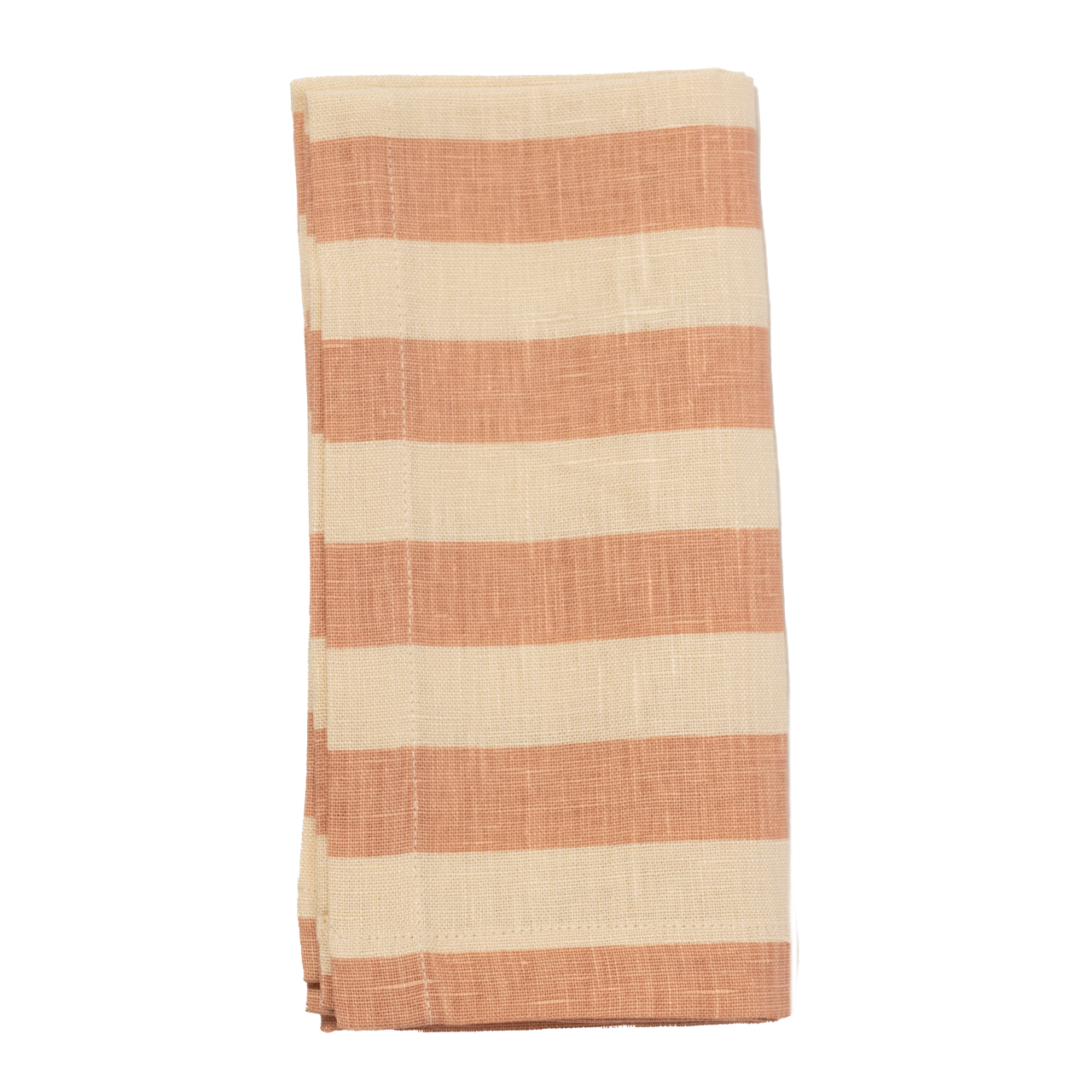 Tangier Rhubarb Stripe Linen Napkins - Set of 4