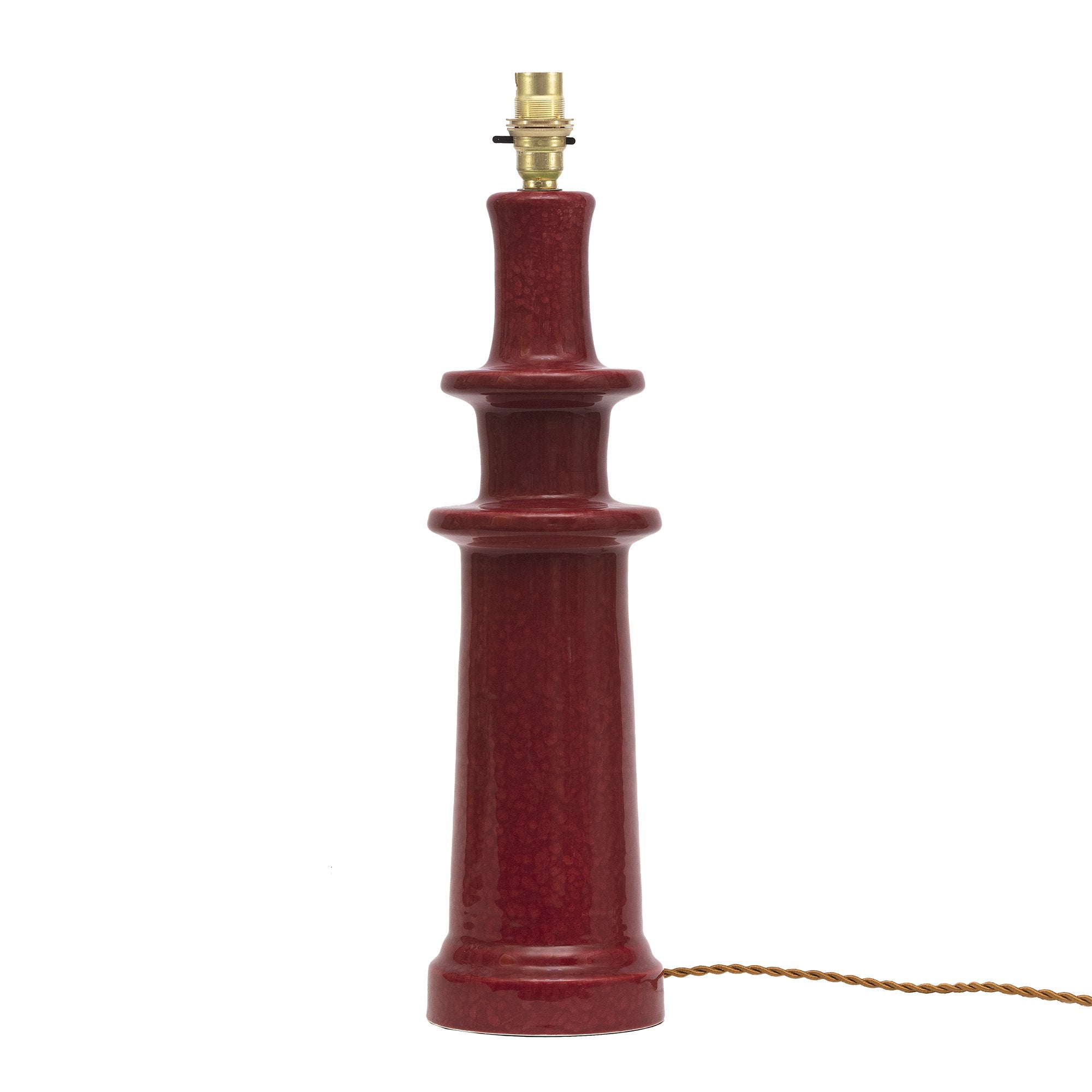 Carmine Red Candlestick Lamp Base - Alice Palmer & Co