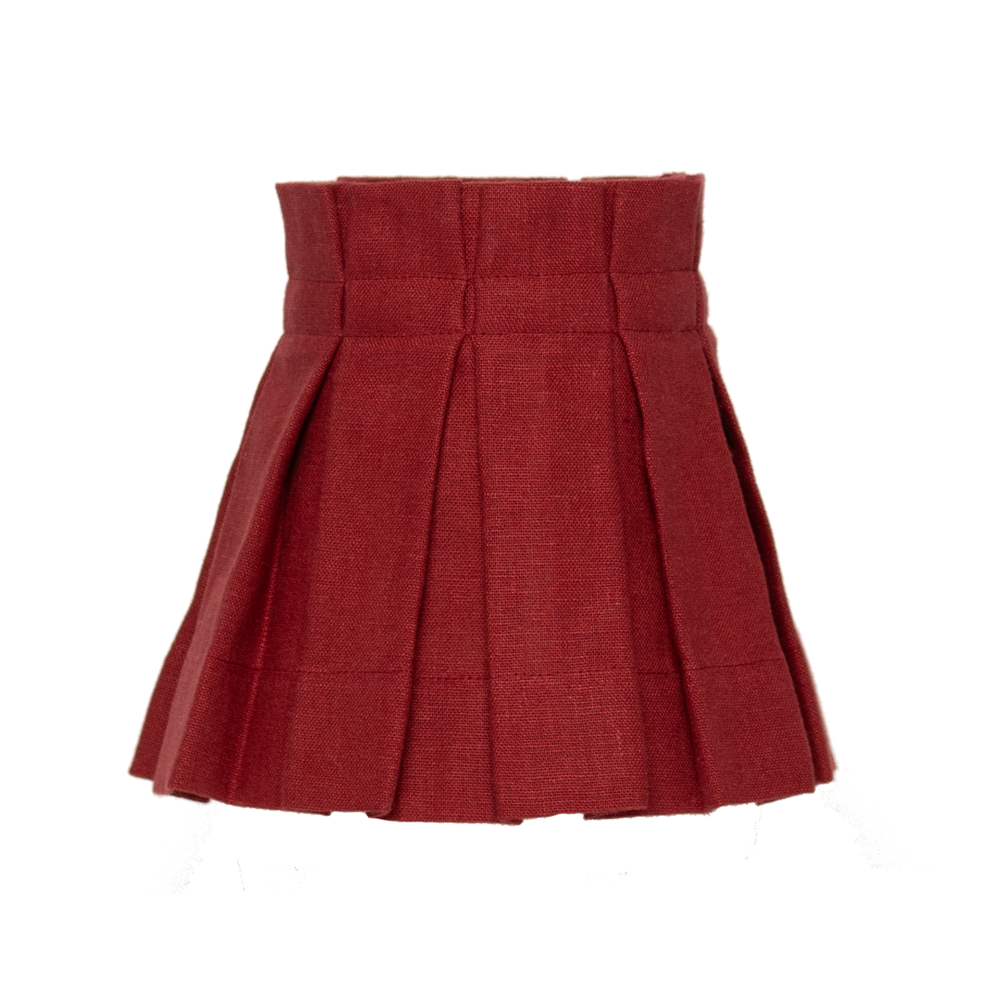 6 inch Carmine Red Linen Structured Box Pleat Lampshade