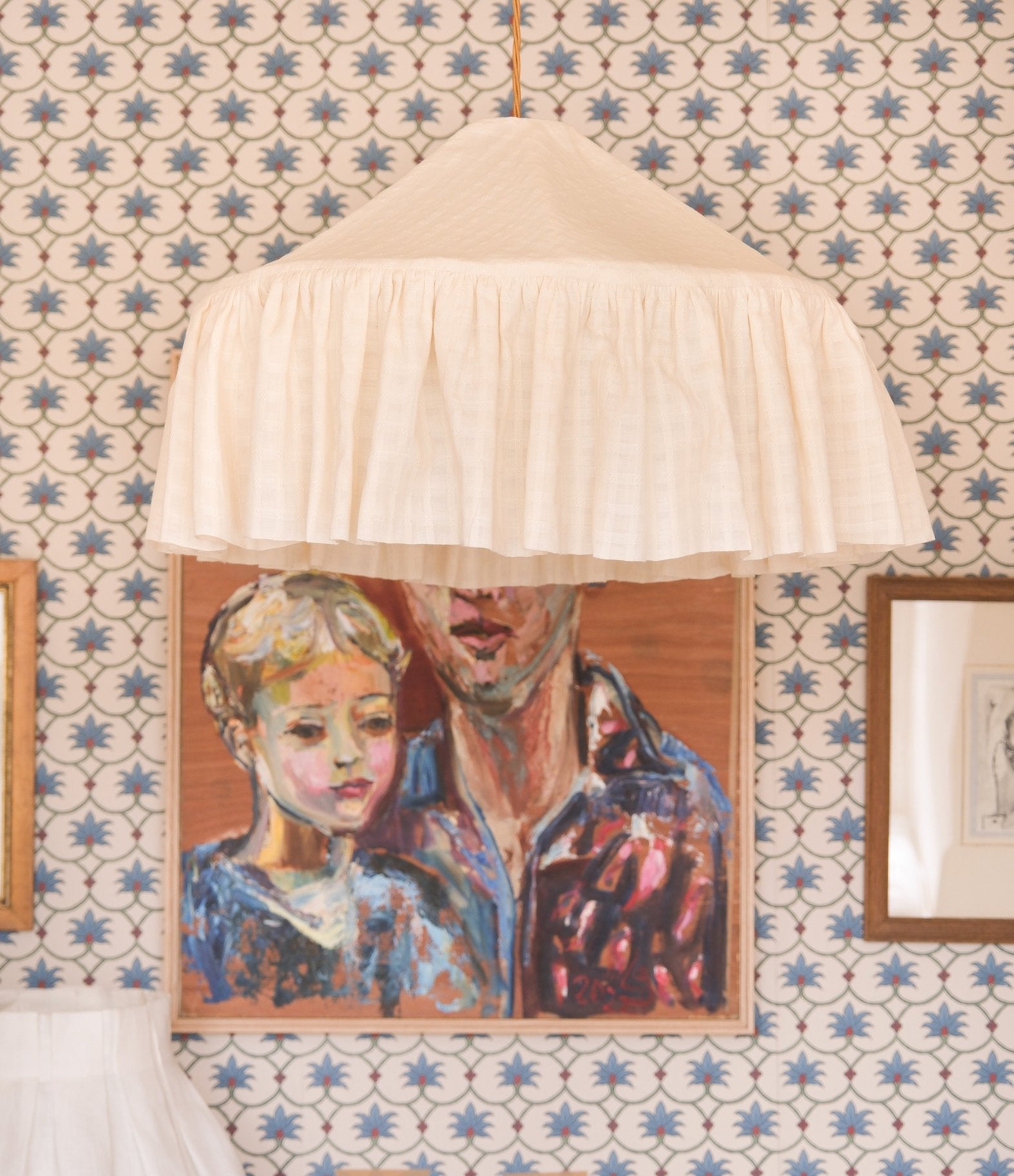 Checked Cheesecloth Pantry Lampshade - Alice Palmer & Co
