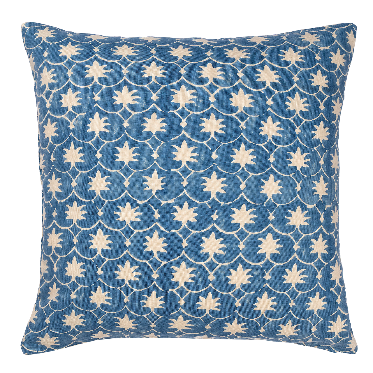Denim Inverse Palm Grove Square Cushion