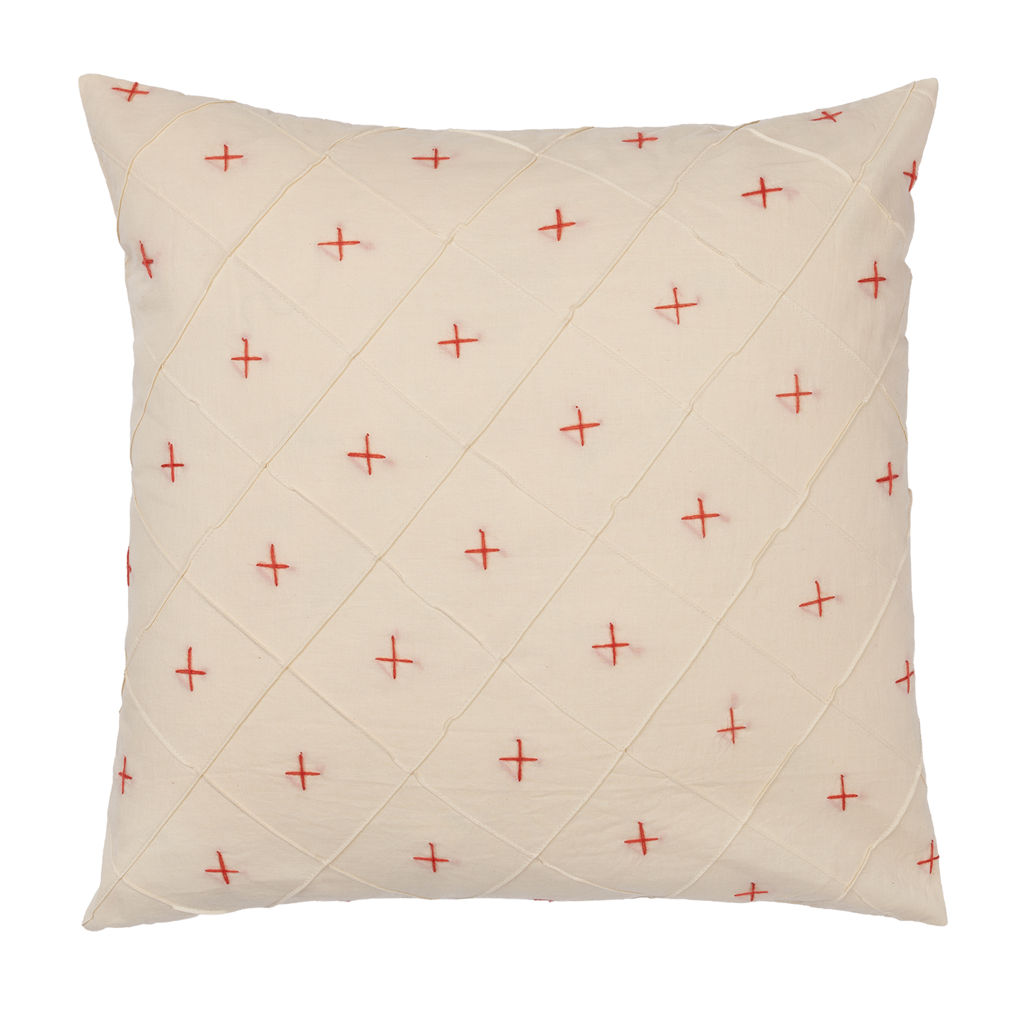 Embroidered Red Cross Square Cushion