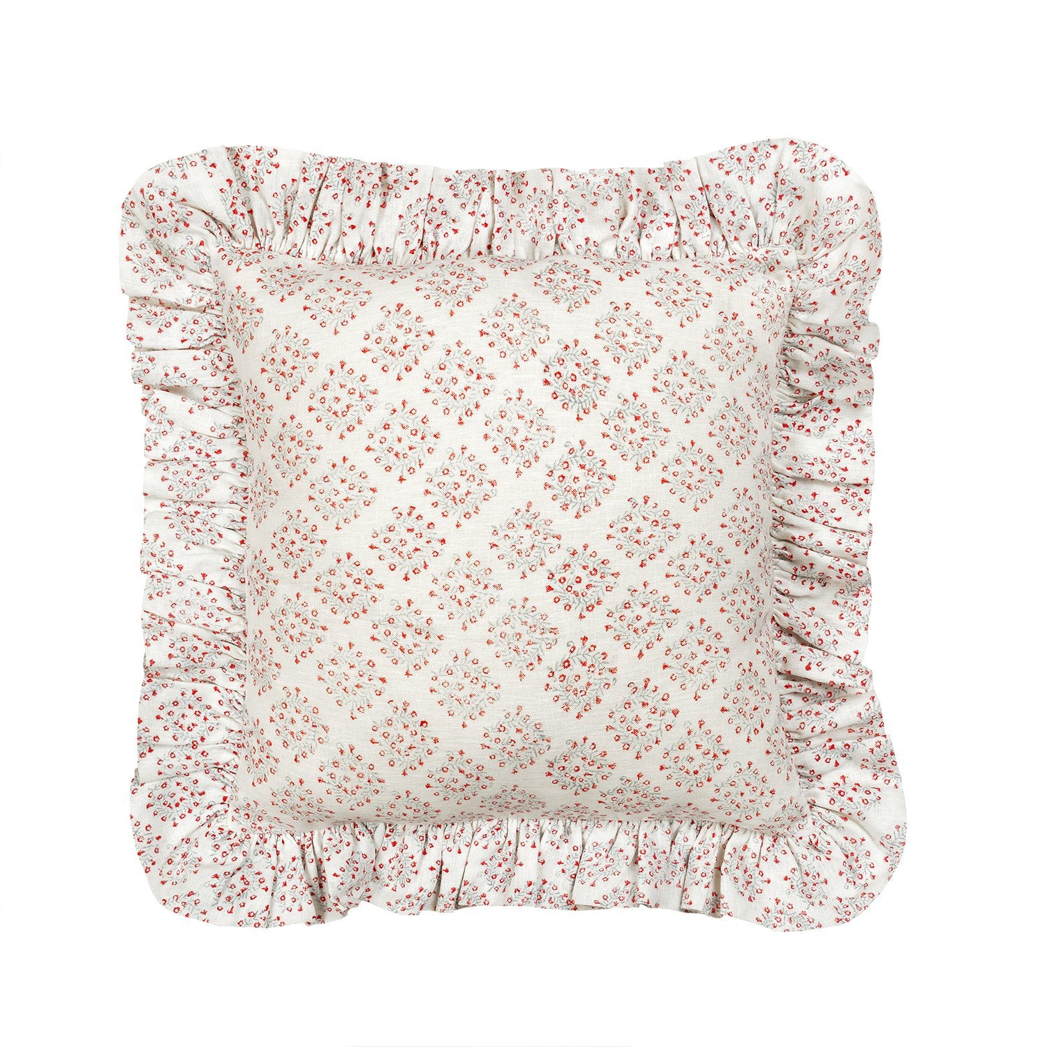 Floral Posy Linen Frilly Cushion - Alice Palmer & Co