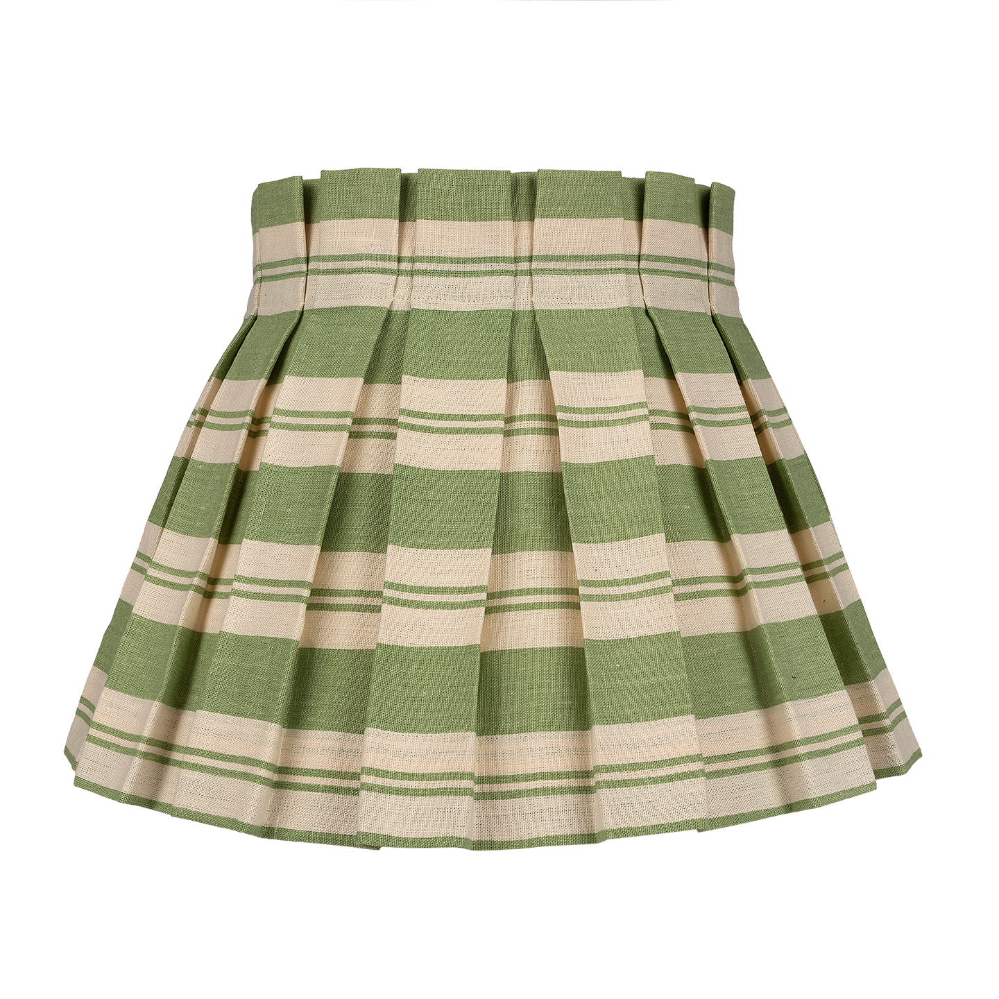 Raj Grasshopper Stripe Linen Structured Box Pleat Lampshade