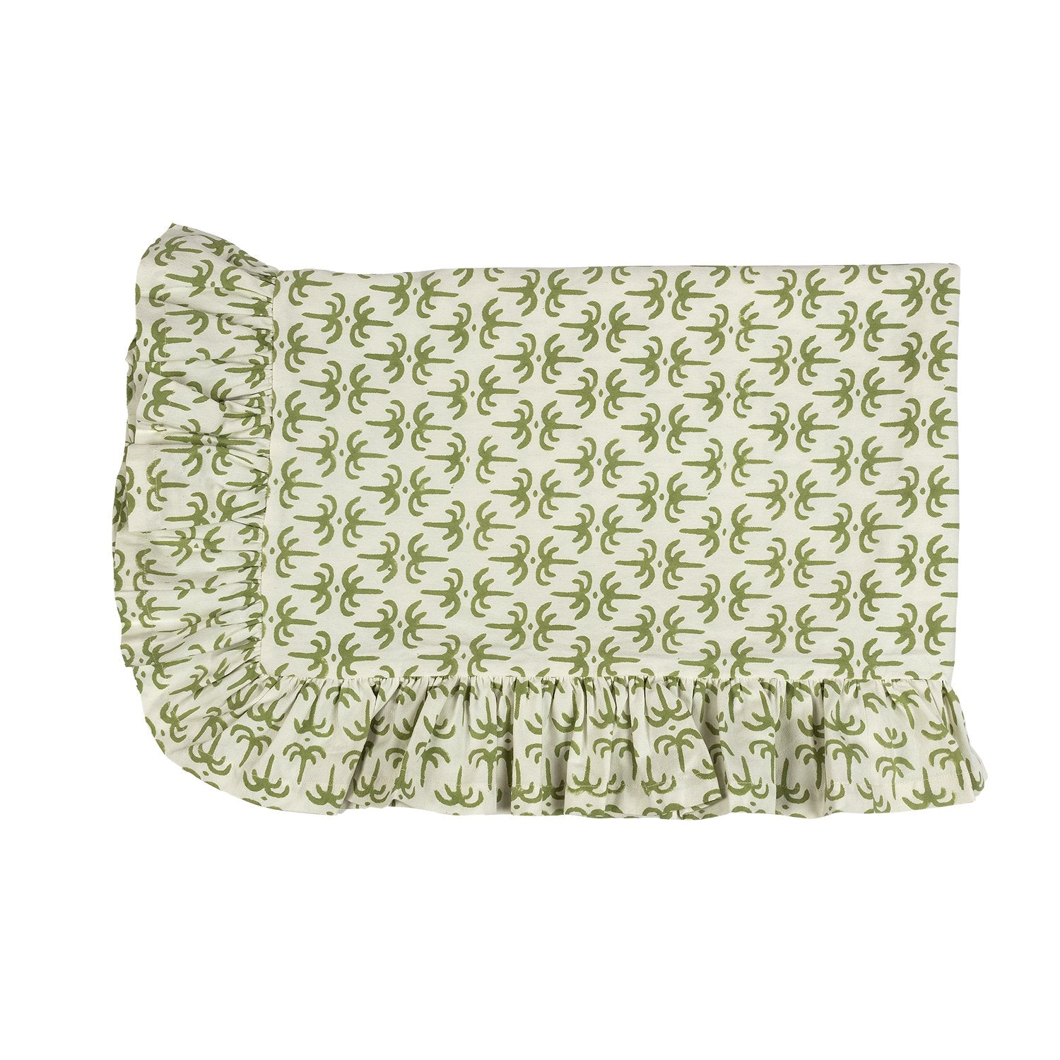 Green Callaloo Cotton Ruffle Tablecloth - Alice Palmer & Co