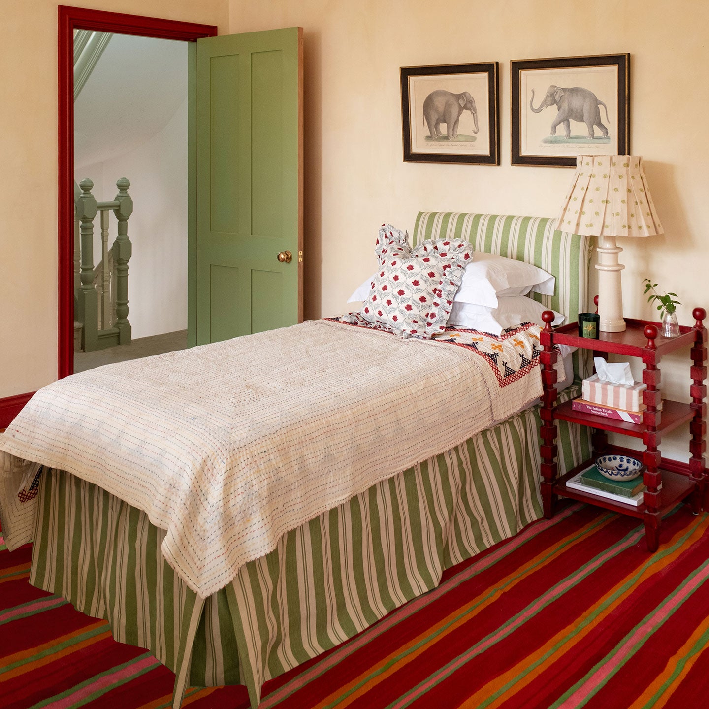 Raj Grasshopper Stripe Linen Fabric