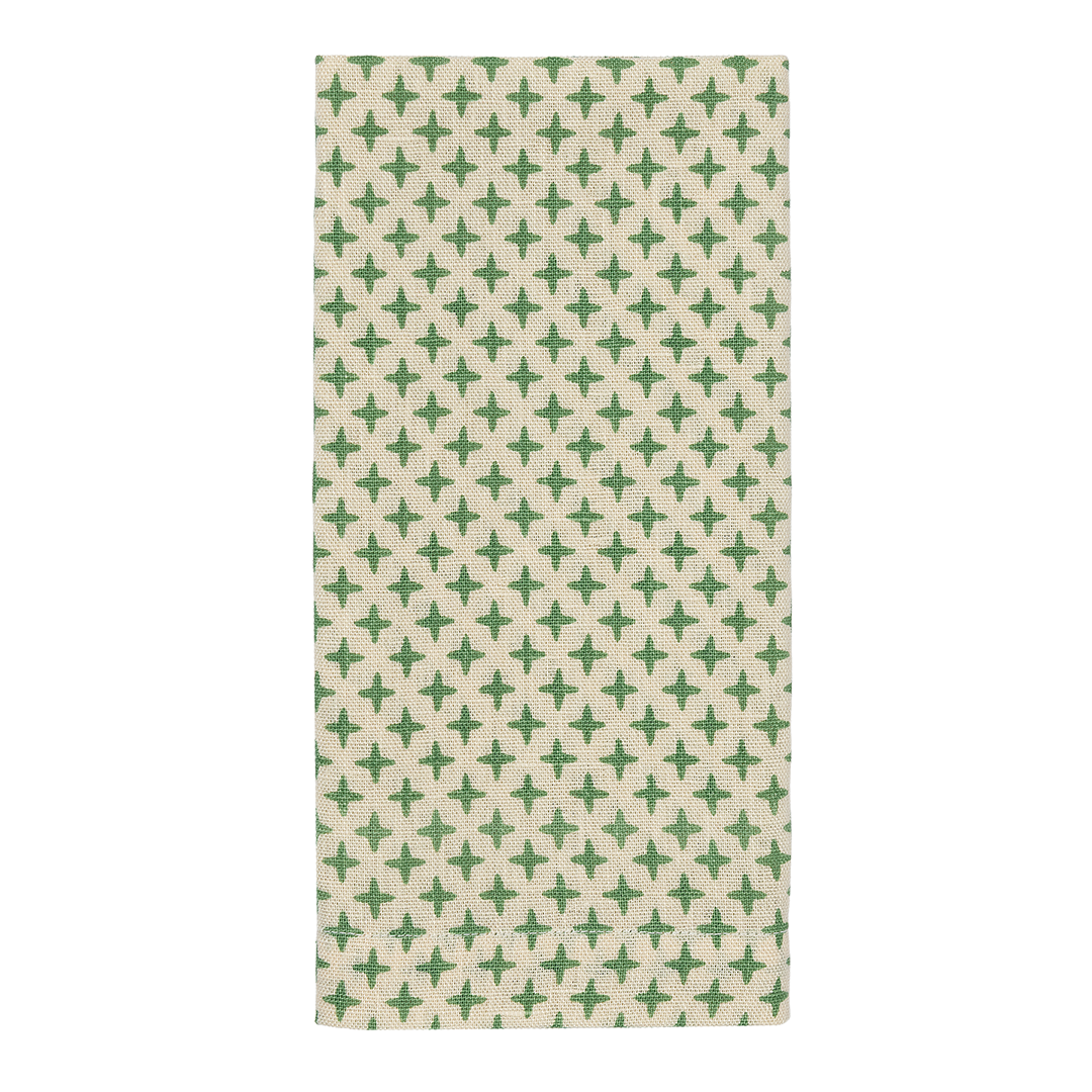 Green Fez Cross Linen Napkins (set of 4)