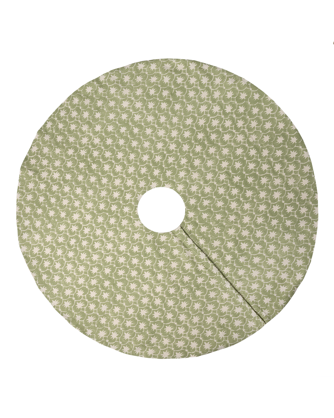 Olive Palm Grove Inverse Linen Christmas Tree Skirt