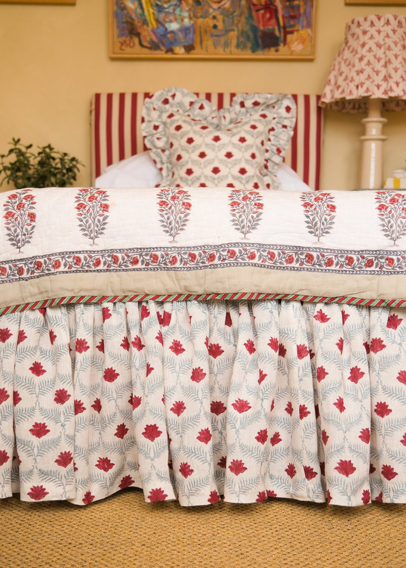 Lotus Linen Ruffle Bed Valance