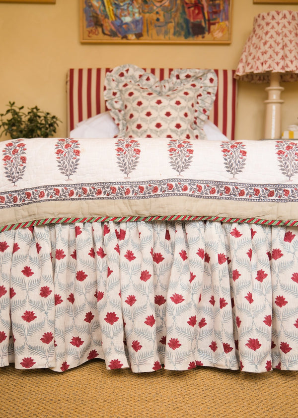 Lotus Linen Ruffle Bed Valance