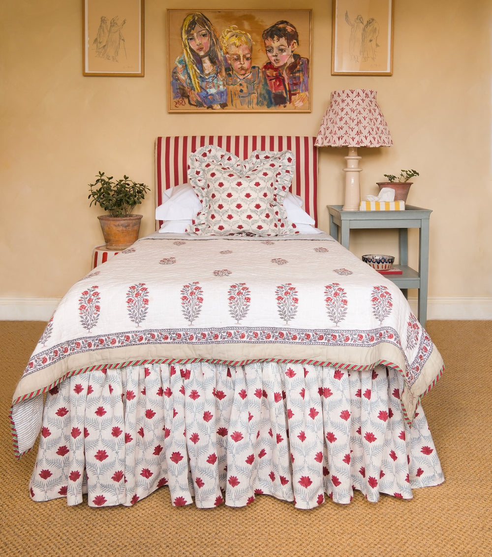 Lotus Linen Ruffle Bed Valance